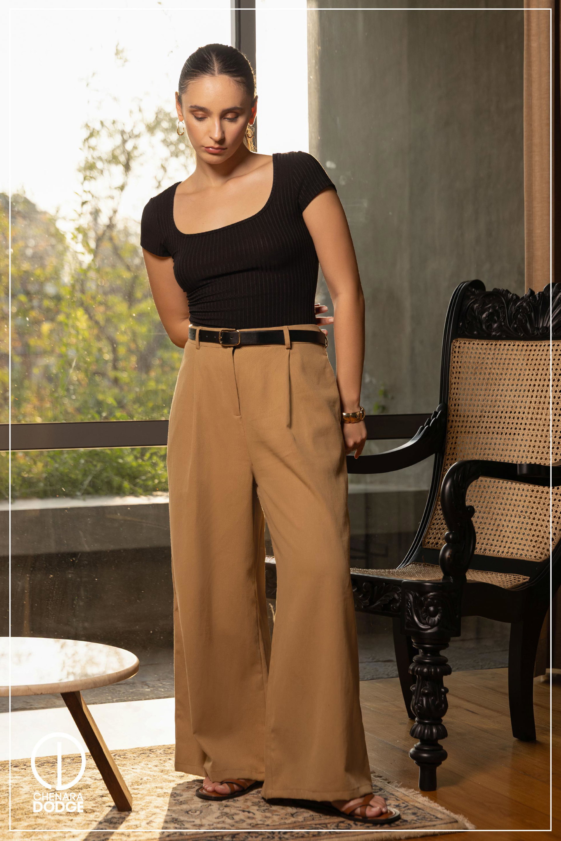 ANNE PLEATED WIDE LEG PANT