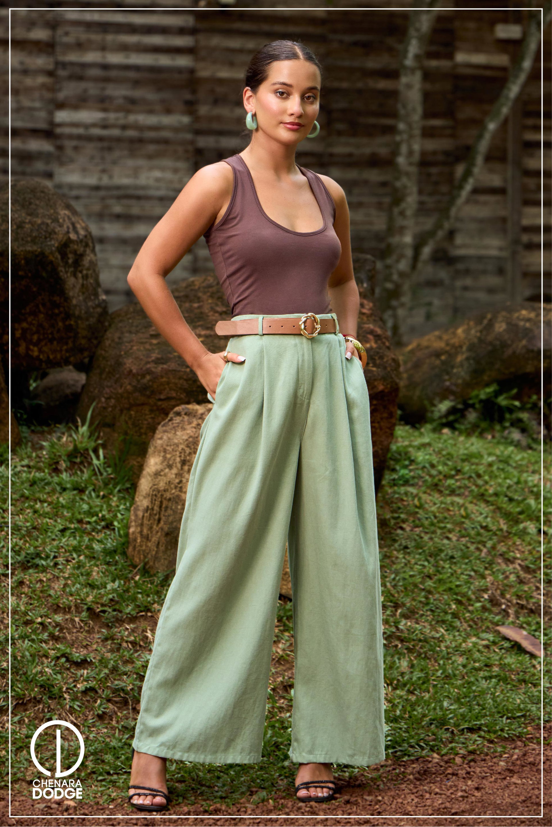 ANNE PLEATED WIDE LEG PANT