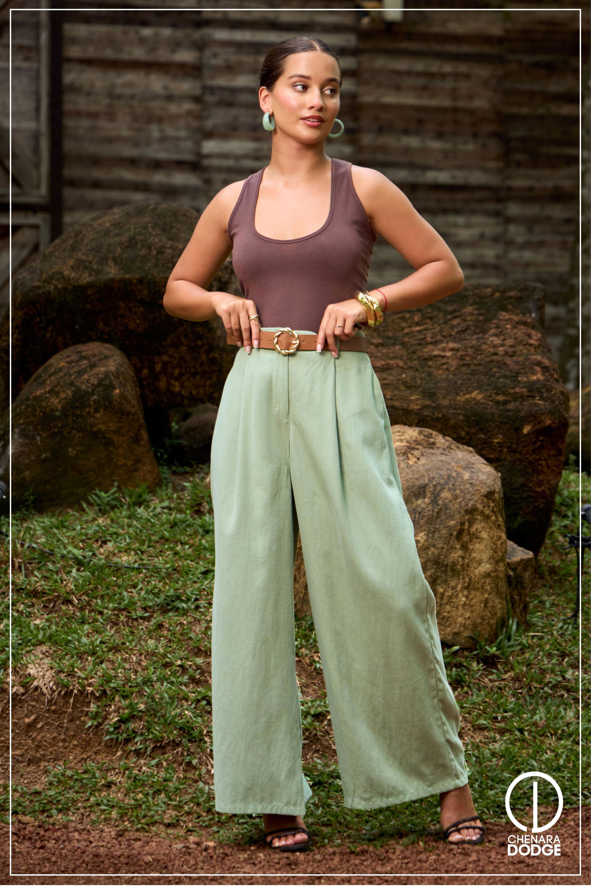 ANNE PLEATED WIDE LEG PANT