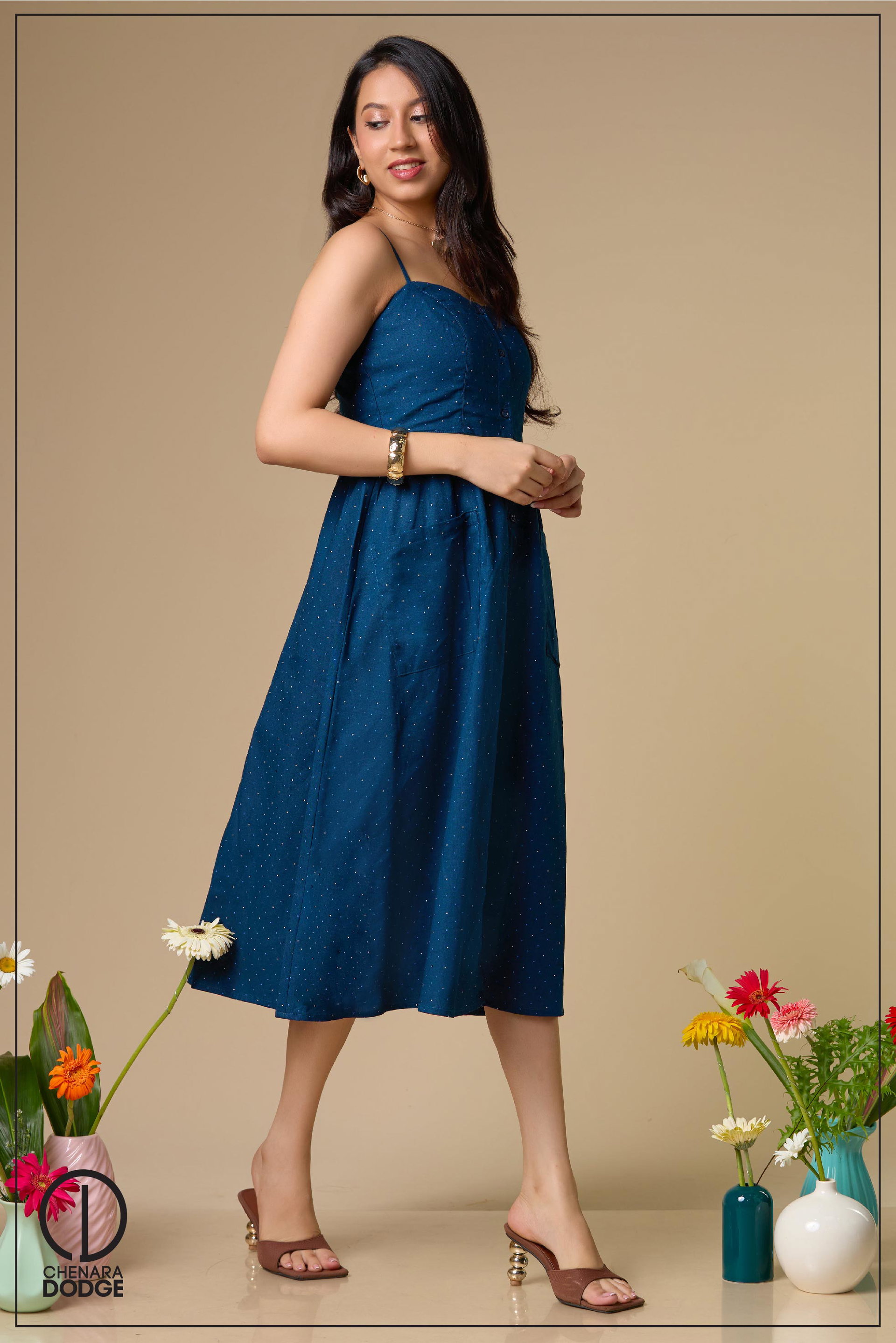 ANYA STRAPPY MIDI DRESS