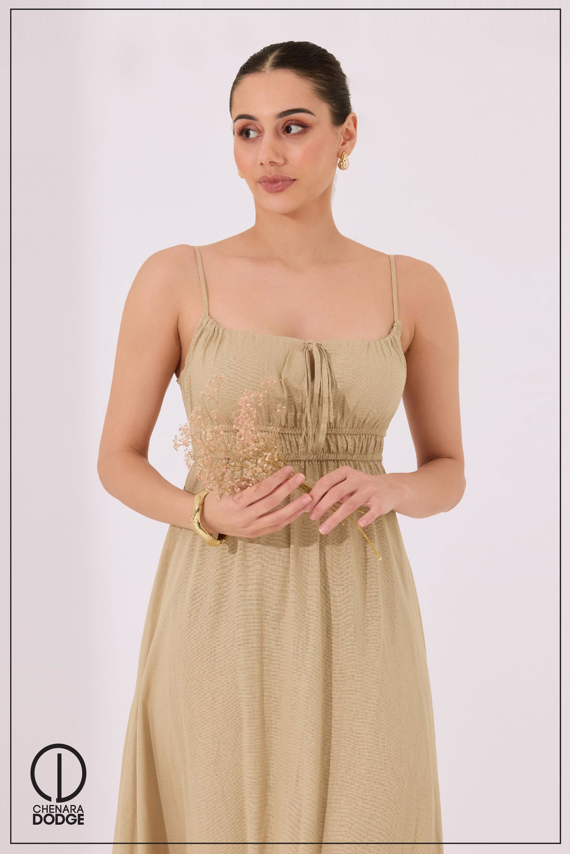 APOLINA STRAPPY EMB MAXI DRESS