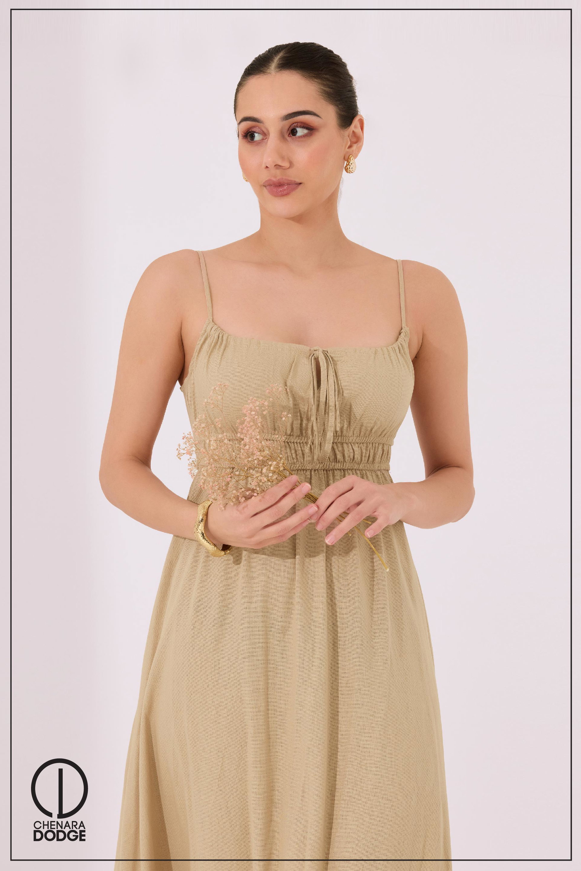 APOLINA STRAPPY EMB MAXI DRESS