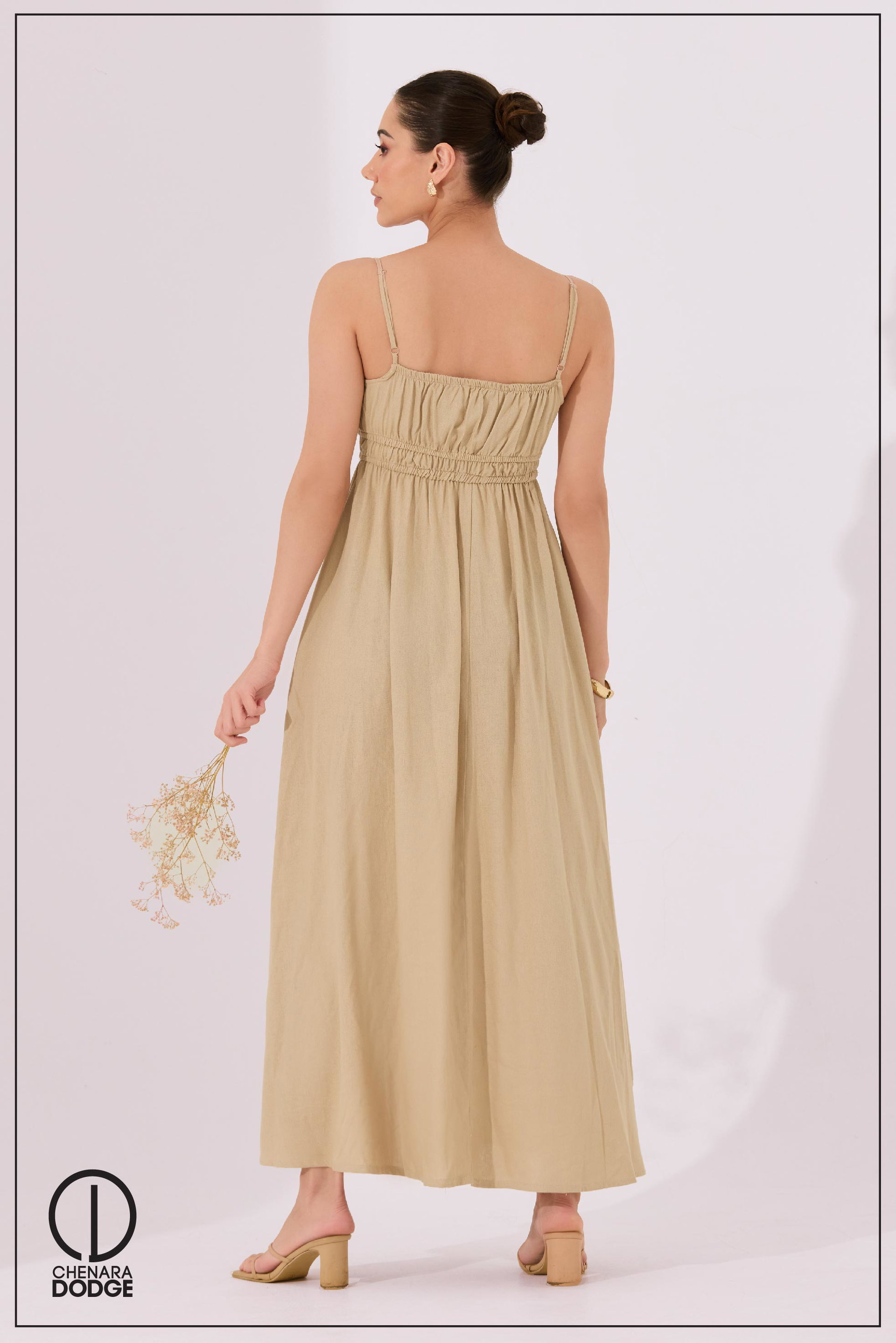 APOLINA STRAPPY EMB MAXI DRESS