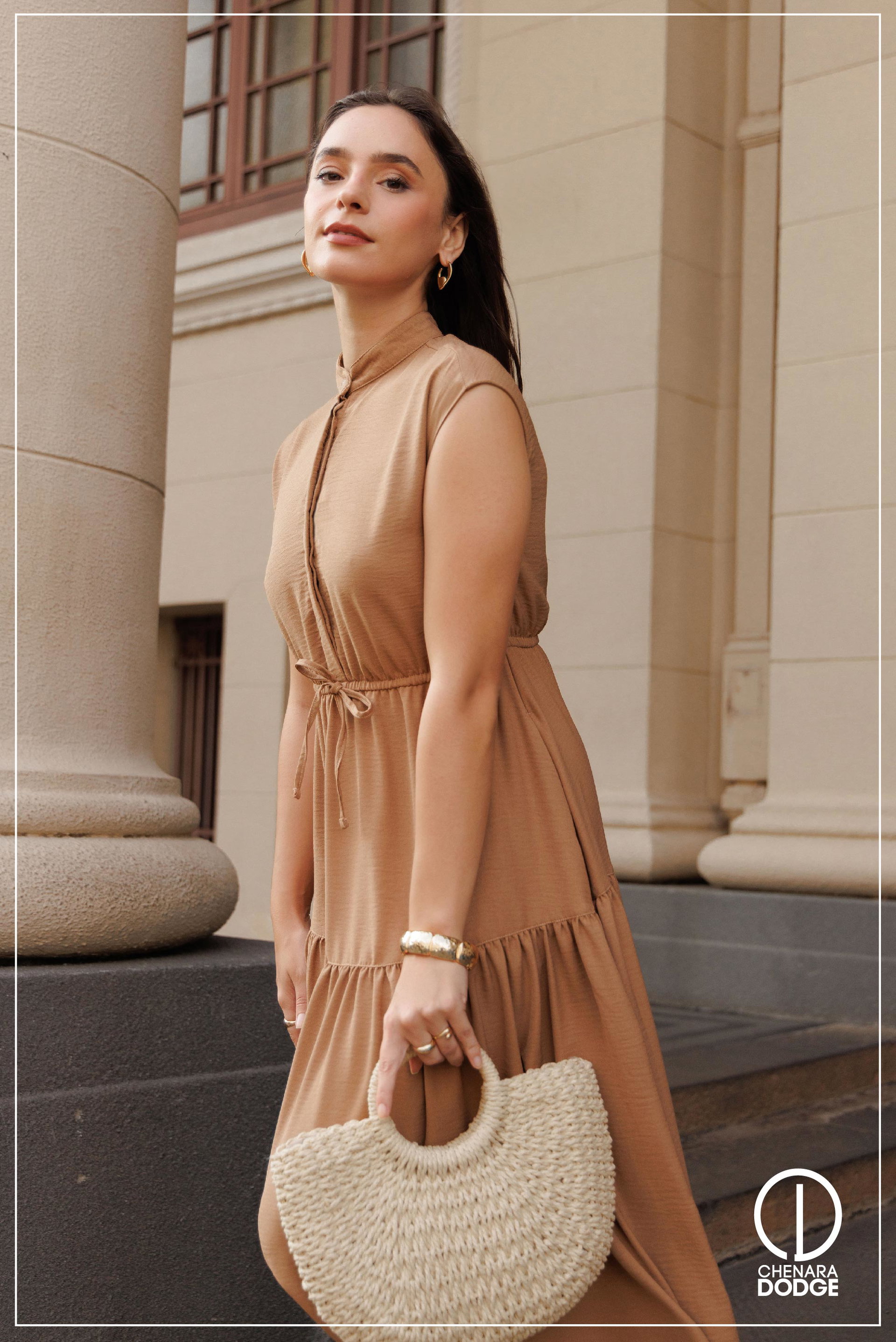 ARIEL HIGH NECK MIDI DRESS