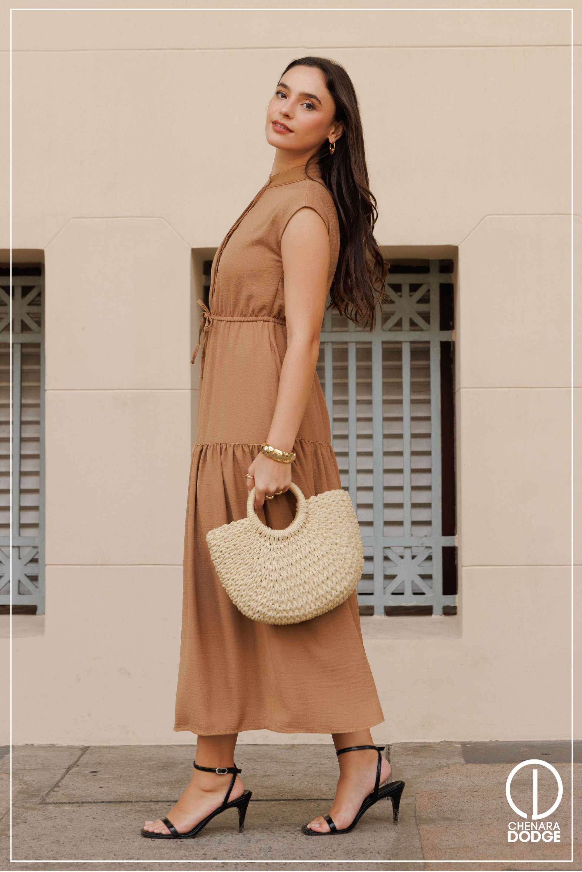 ARIEL HIGH NECK MIDI DRESS