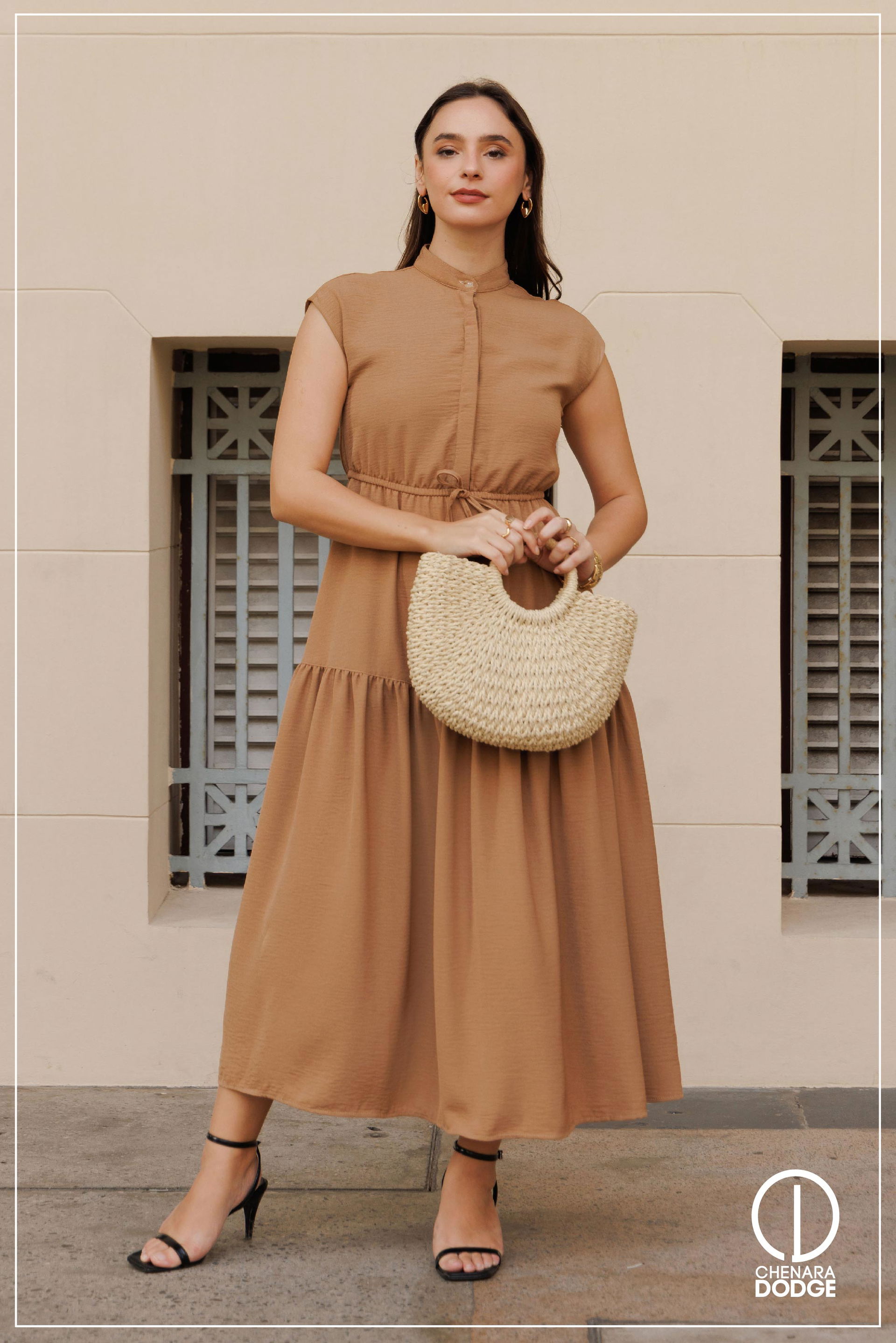 ARIEL HIGH NECK MIDI DRESS