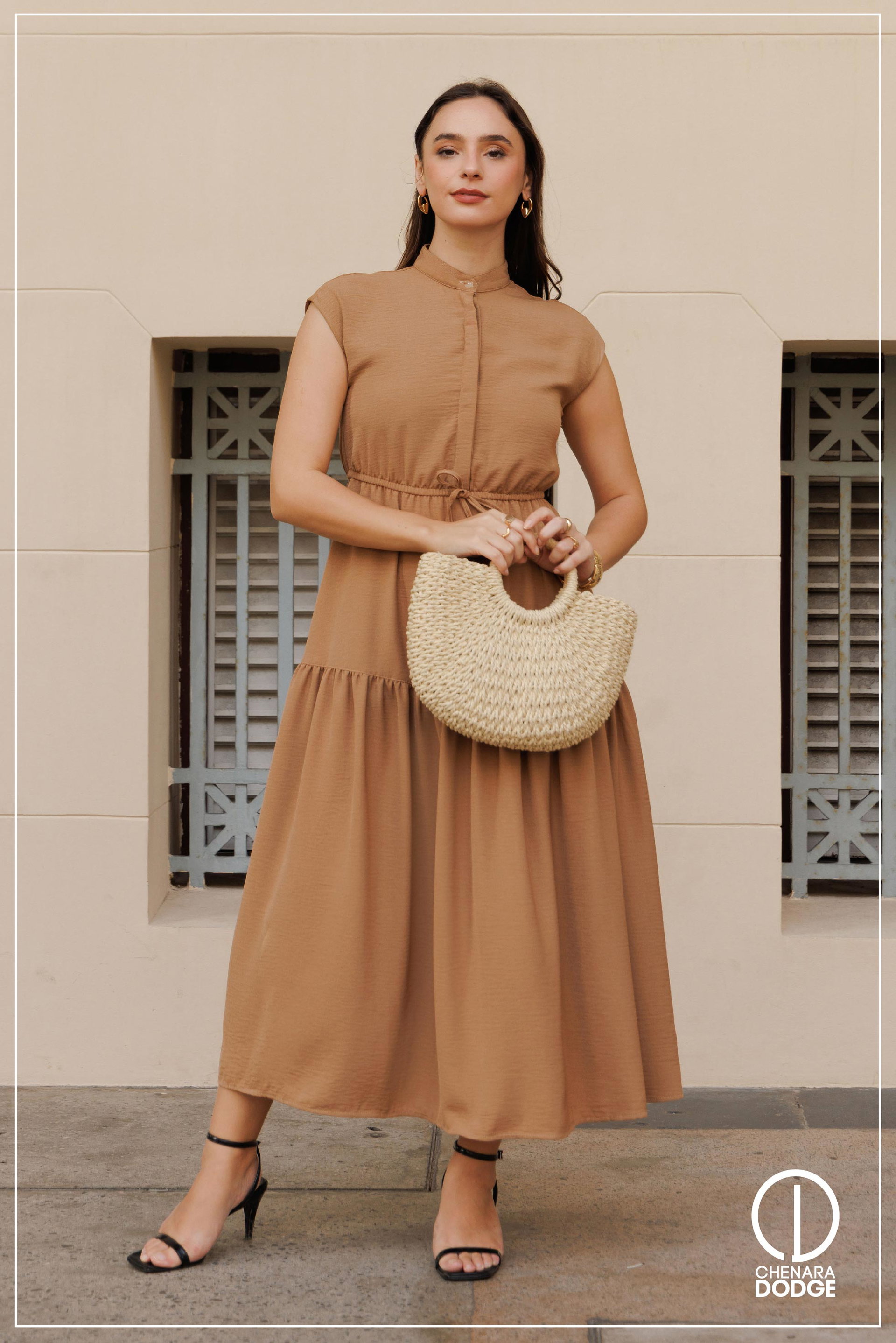 ARIEL HIGH NECK MIDI DRESS