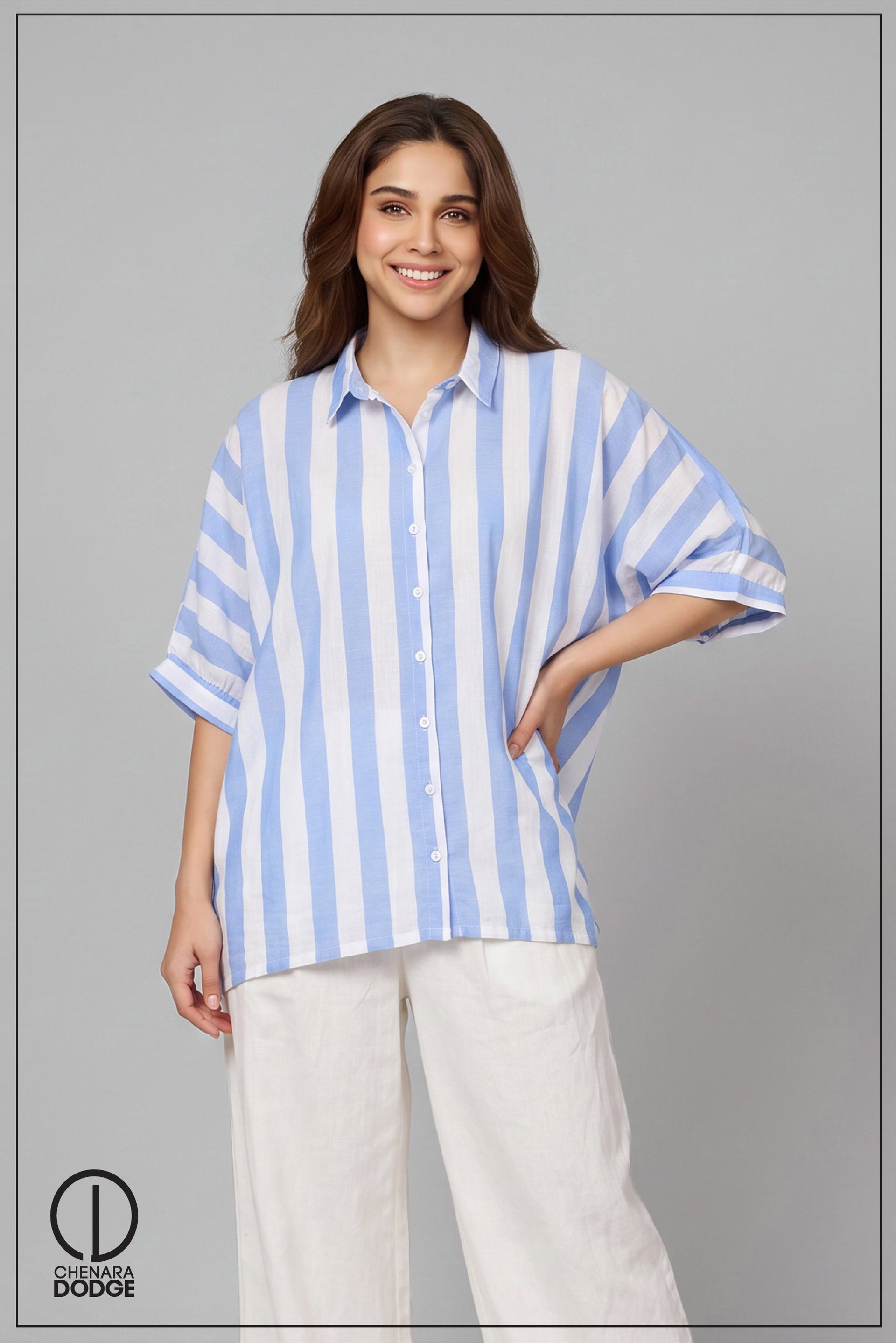 AROMA BUTTON DOWN BAGGGY SHIRT