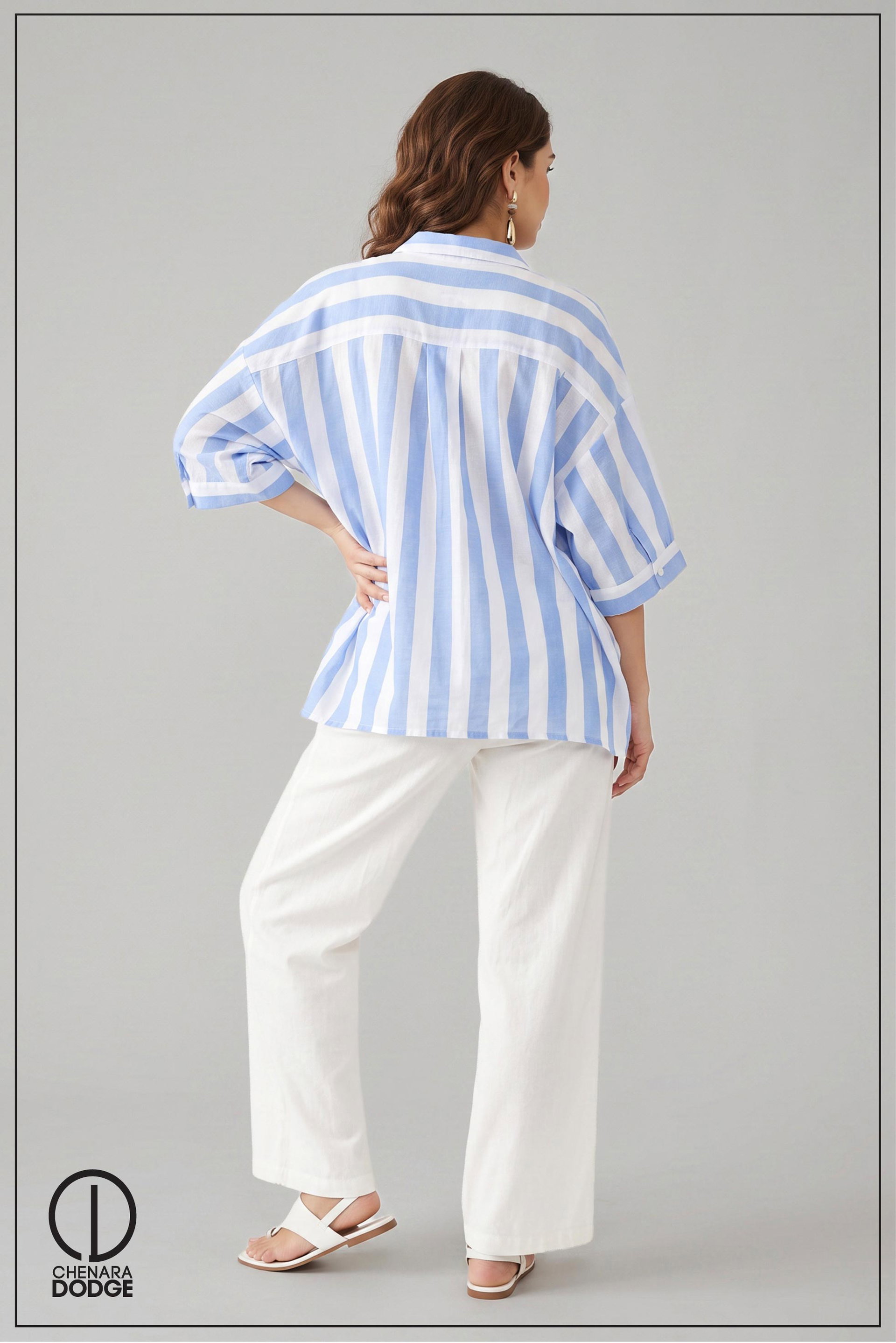AROMA BUTTON DOWN BAGGGY SHIRT