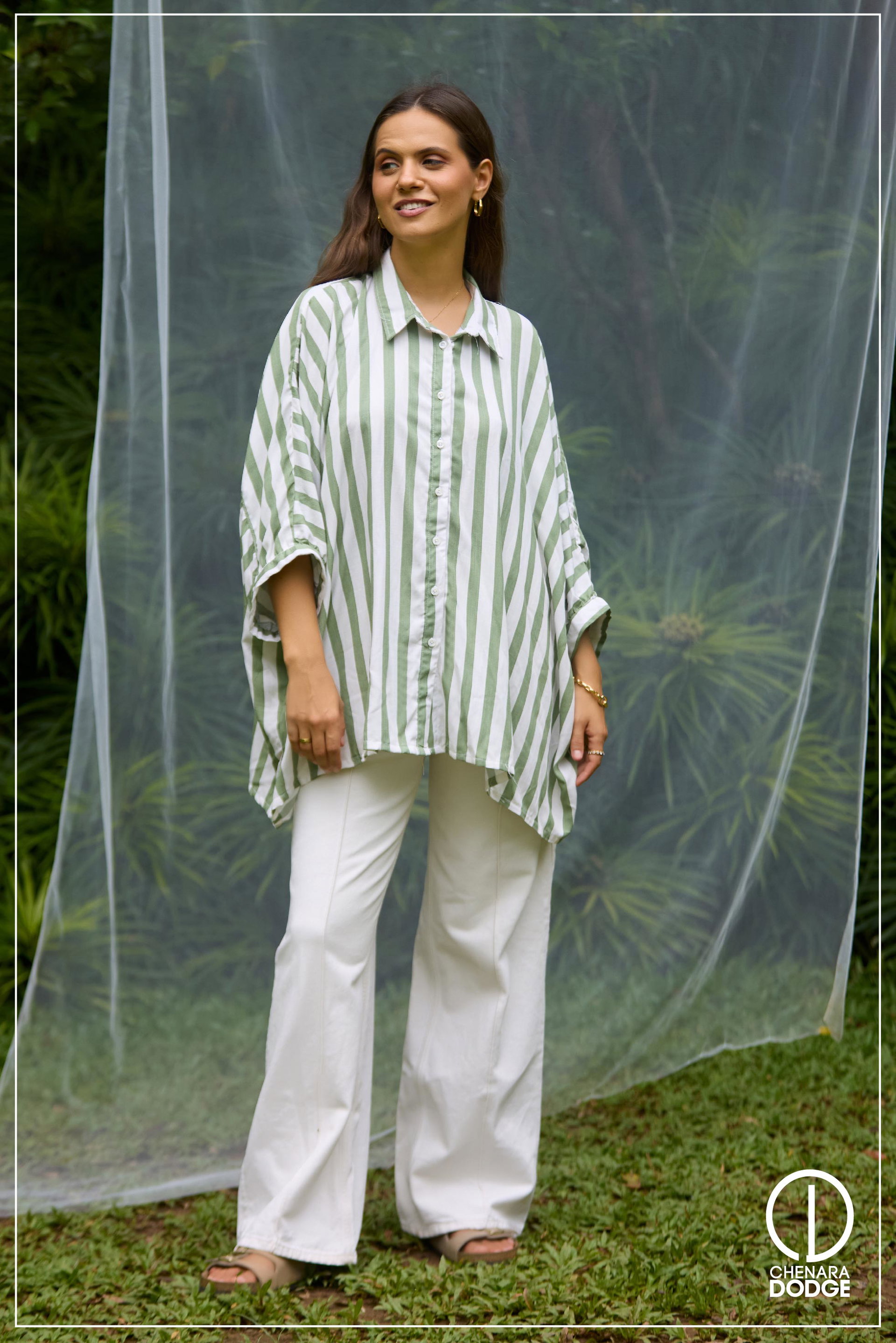 AROMA BUTTON DOWN BAGGY SHIRT 