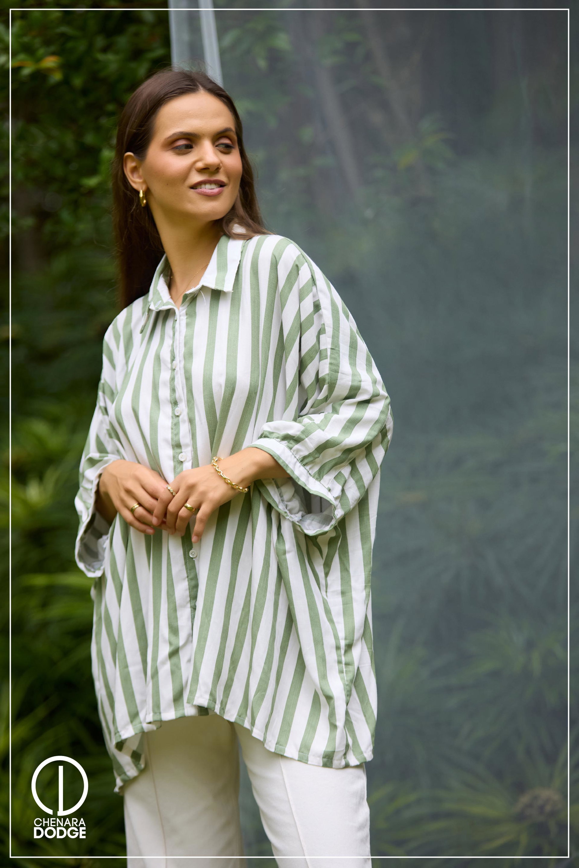 AROMA BUTTON DOWN BAGGY SHIRT 