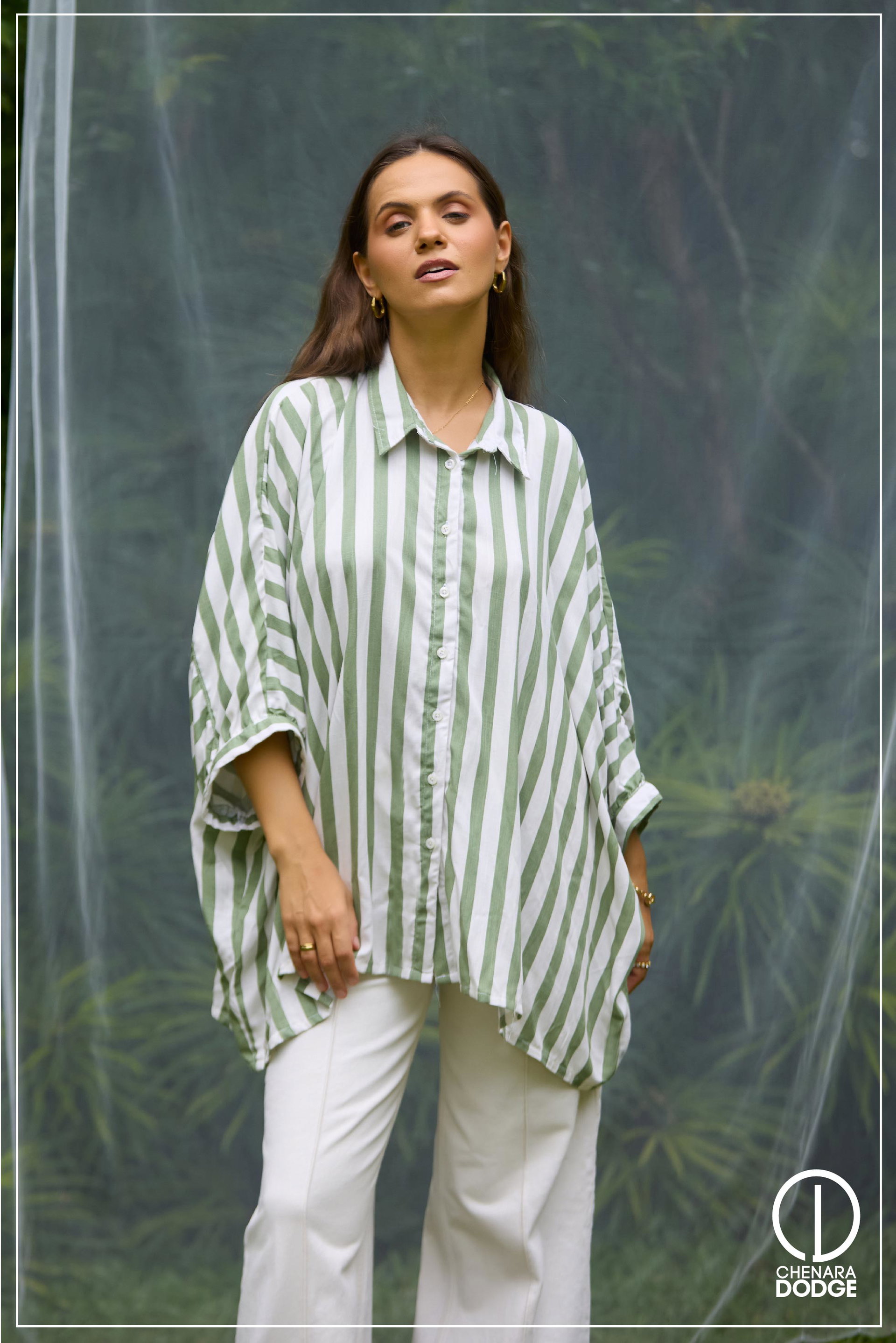 AROMA BUTTON DOWN BAGGY SHIRT 