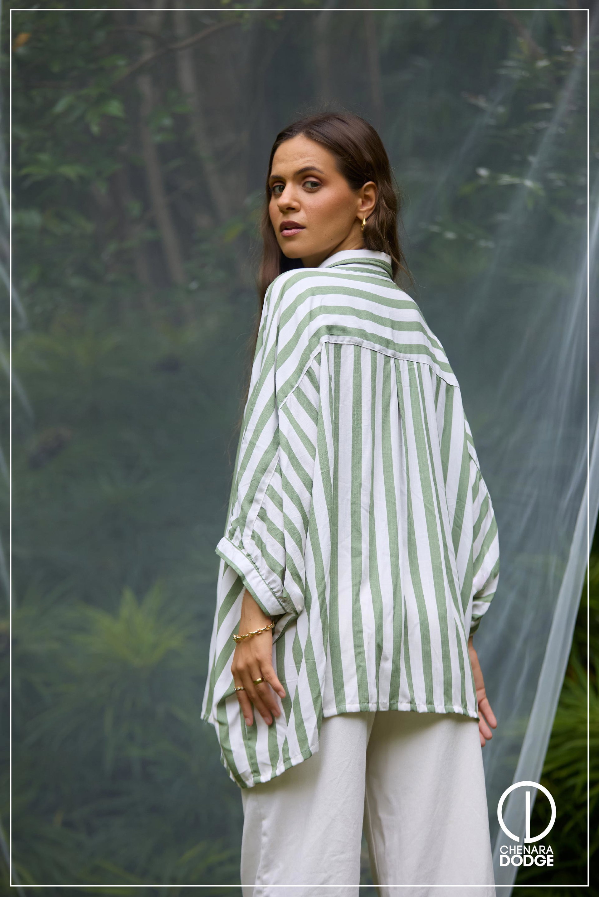 AROMA BUTTON DOWN BAGGY SHIRT 