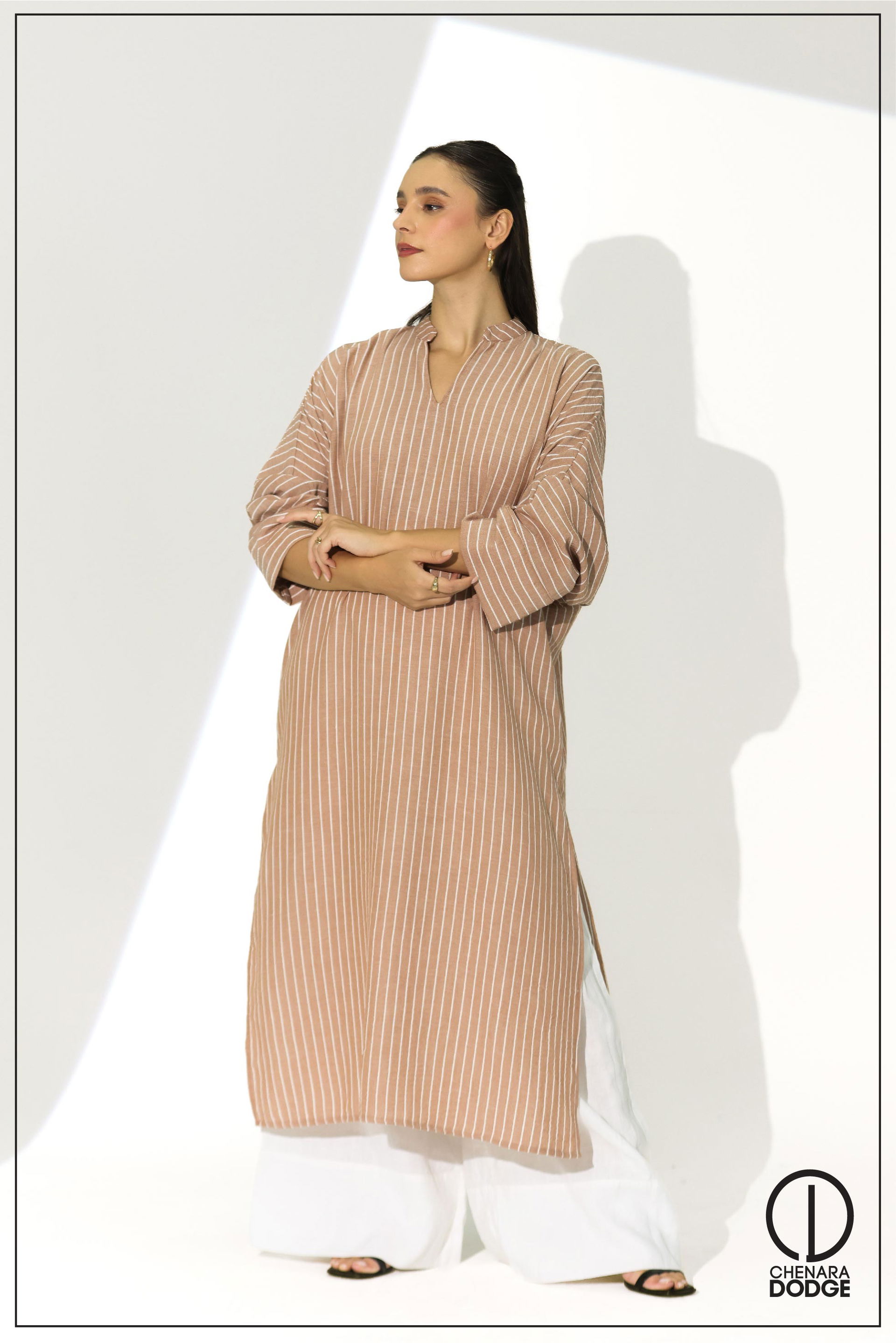 ATHENA V-NECK LONG SLEEVE KURTI TOP