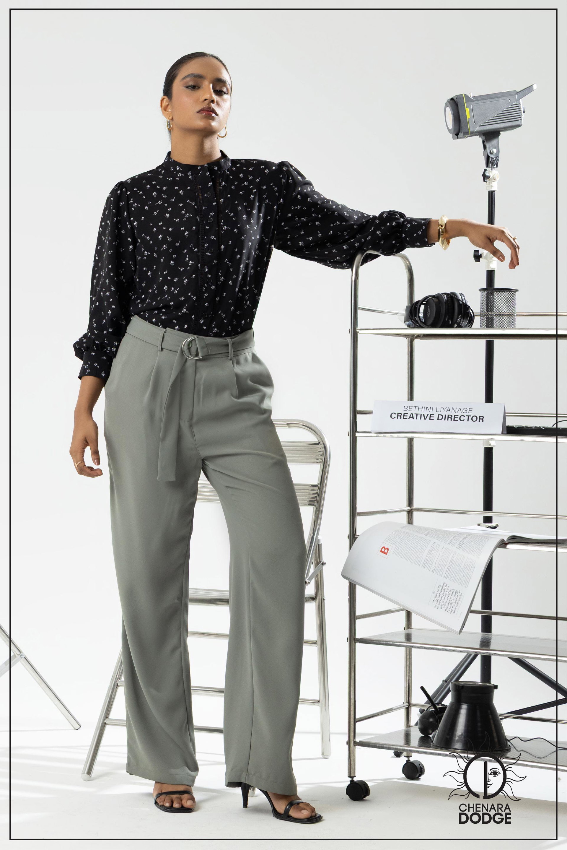 AYLA PLEATED DETAILED OFFICE PANT