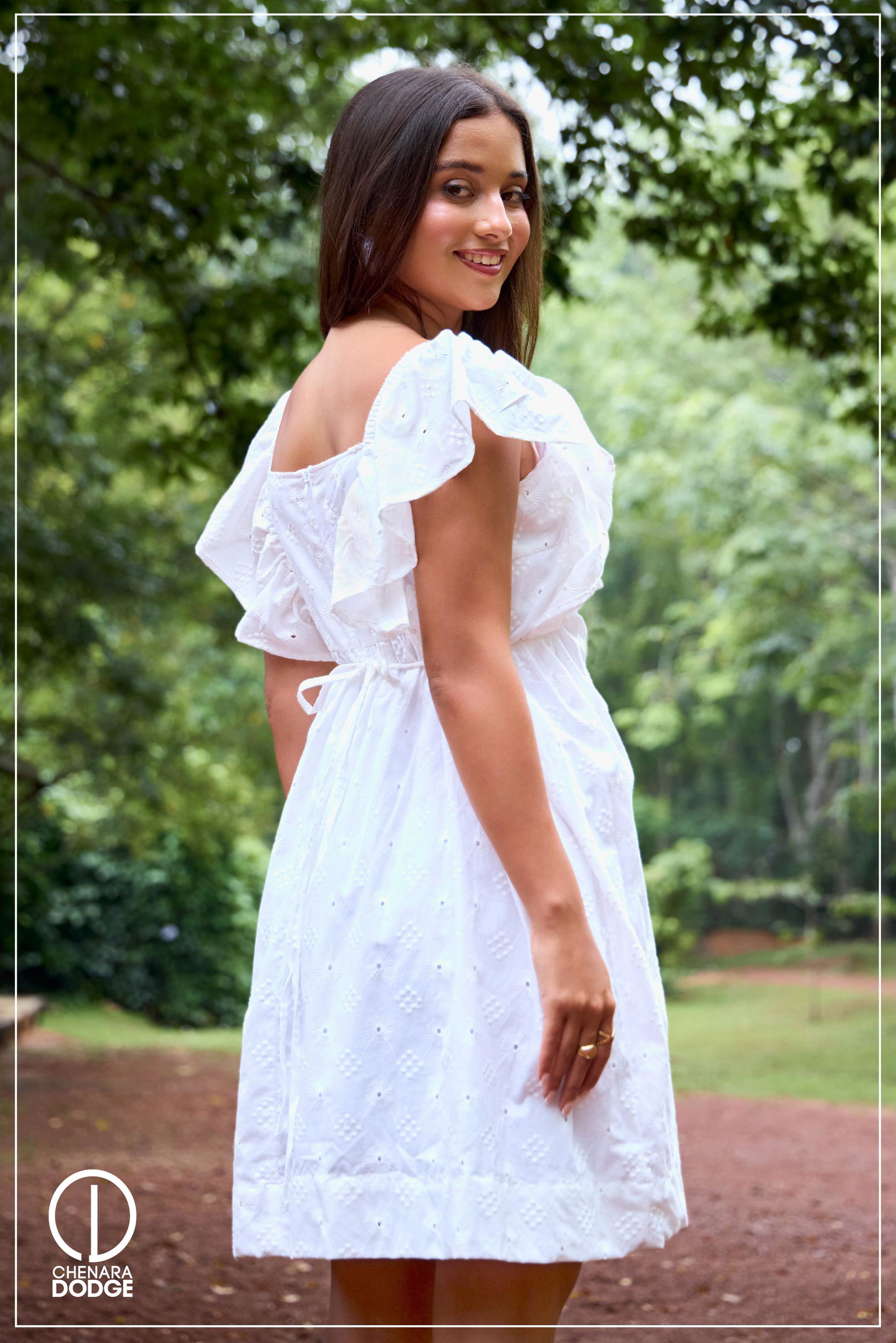 BELLA FLUTTER SLEEVE MINI DRESS