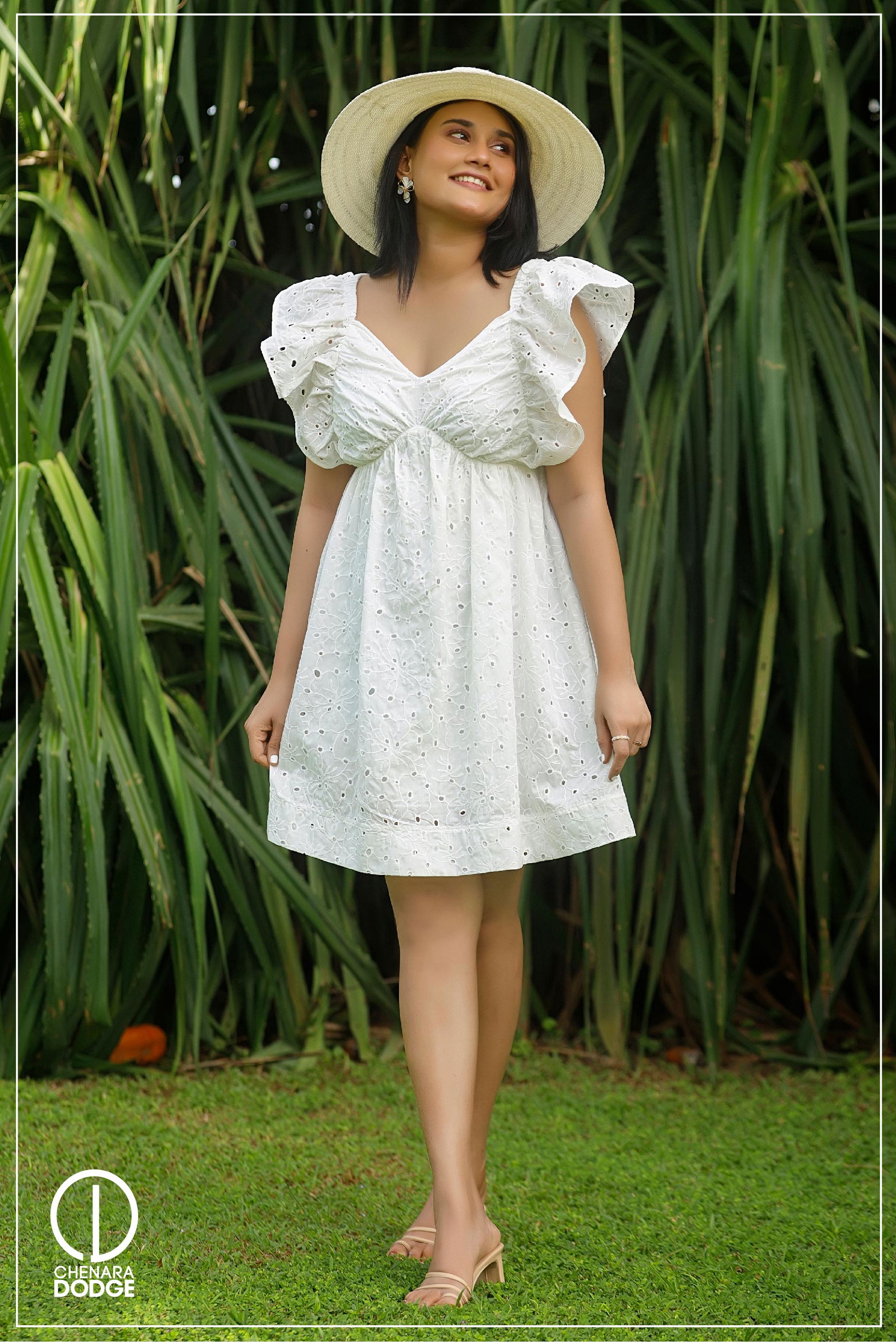 BELLA FLUTTER SLEEVE MINI DRESS