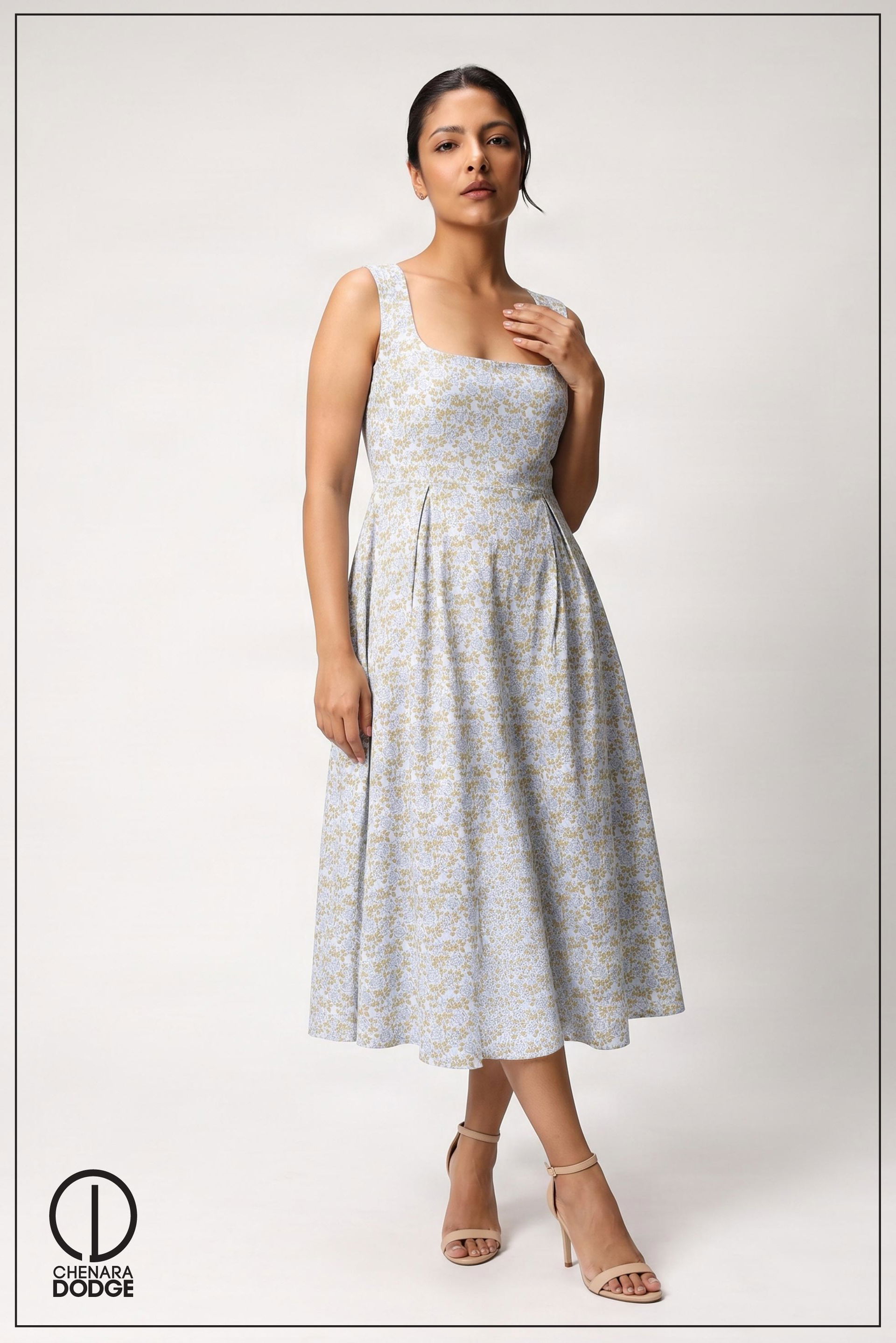 BEYOLA SLEEVELESS MIDI DRESS