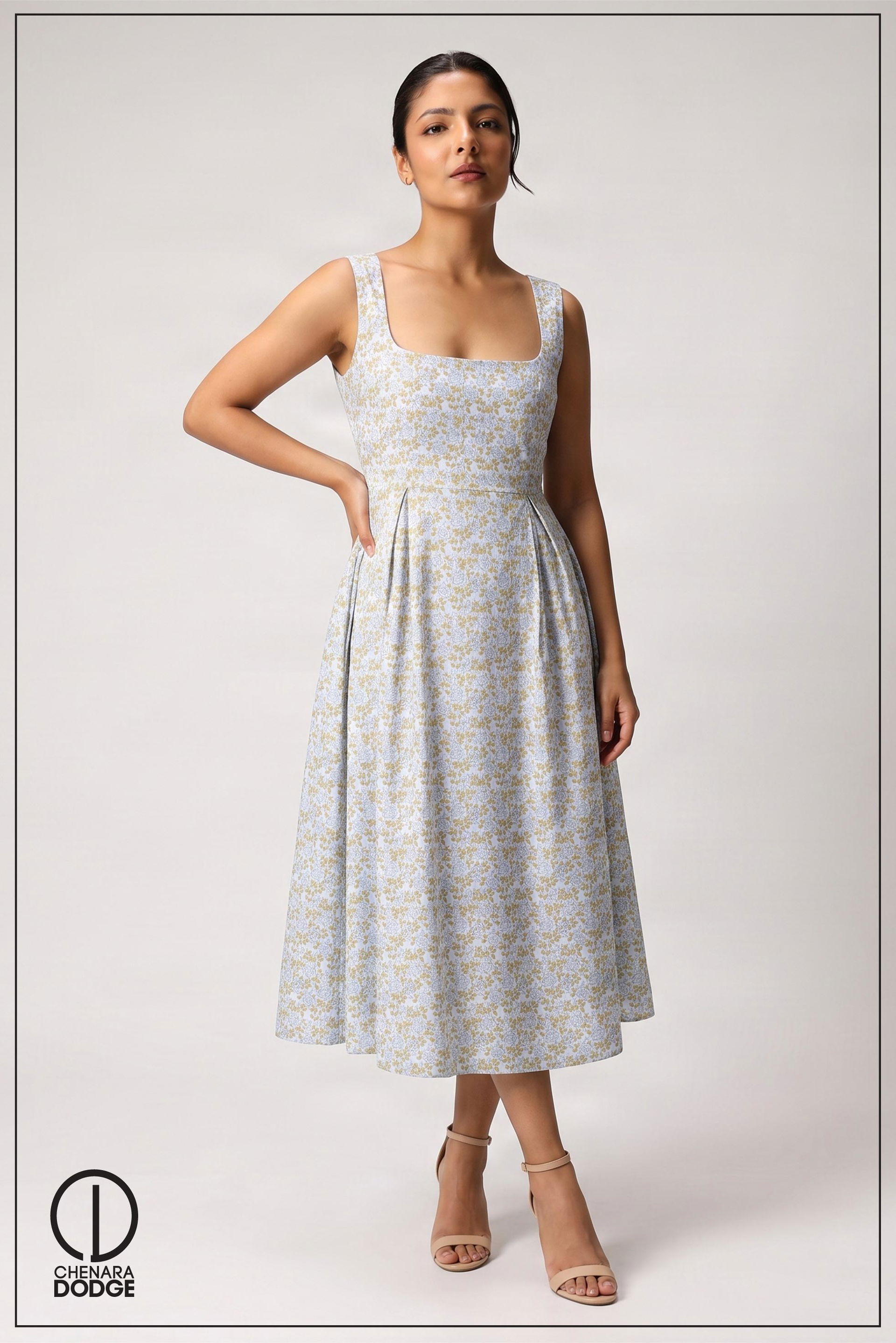 BEYOLA SLEEVELESS MIDI DRESS