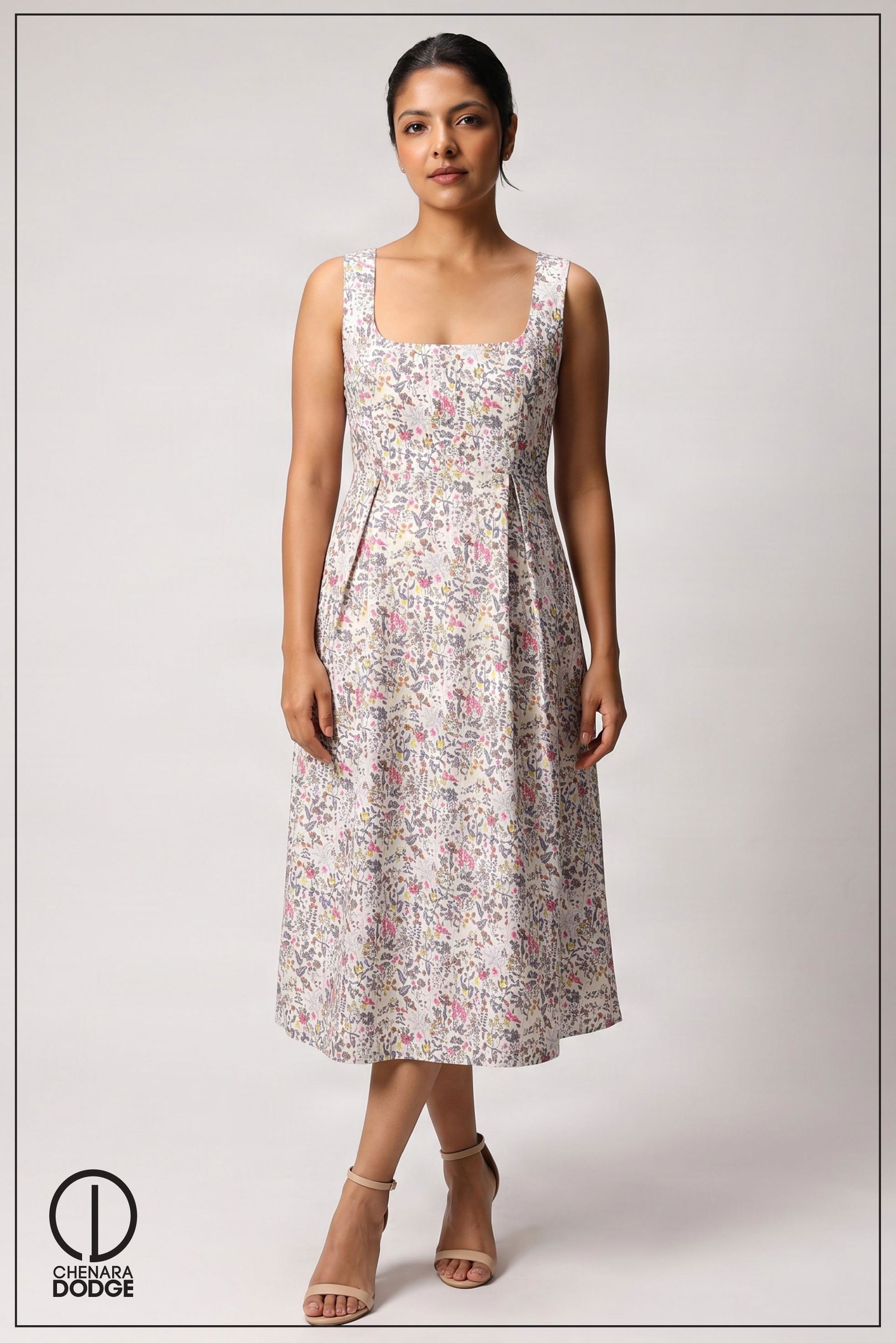 BEYOLA SLEEVELESS MIDI DRESS