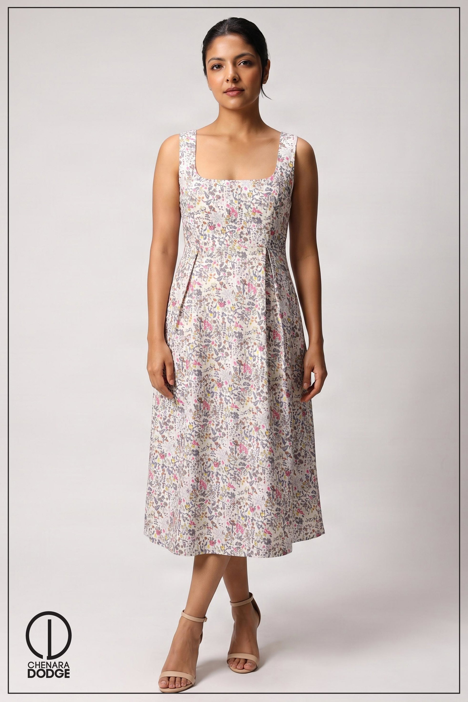 BEYOLA SLEEVELESS MIDI DRESS