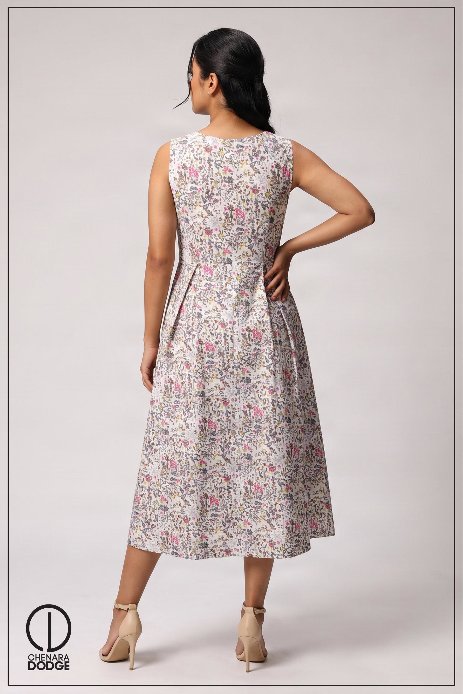 BEYOLA SLEEVELESS MIDI DRESS