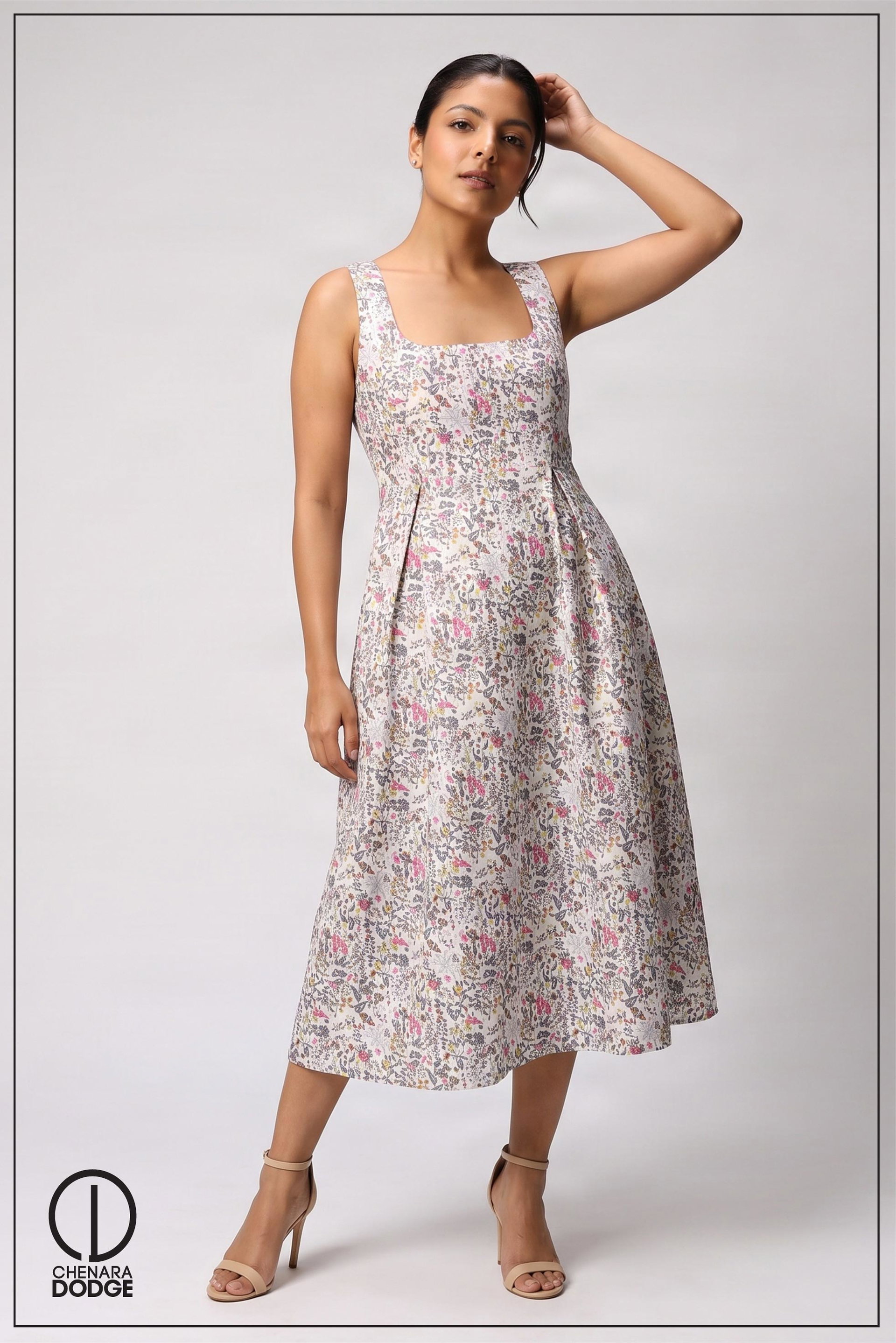 BEYOLA SLEEVELESS MIDI DRESS
