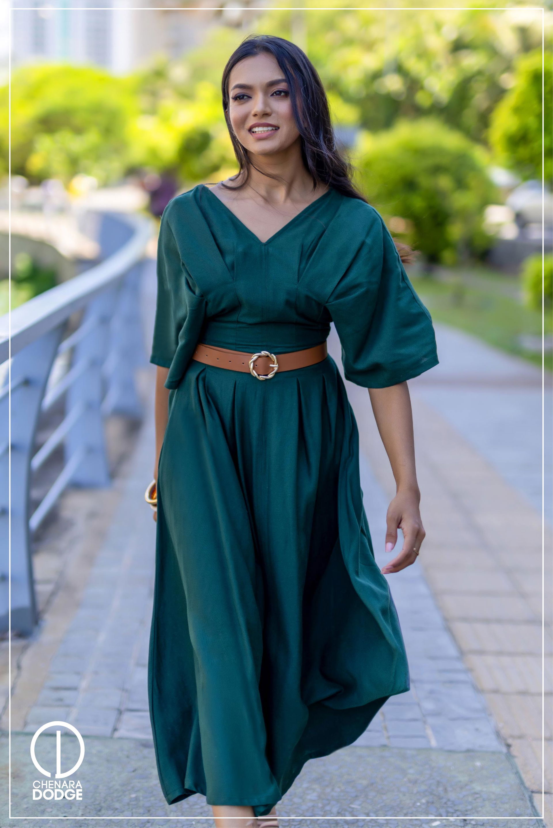BIANCA PLEATED MIDI DRESS 
