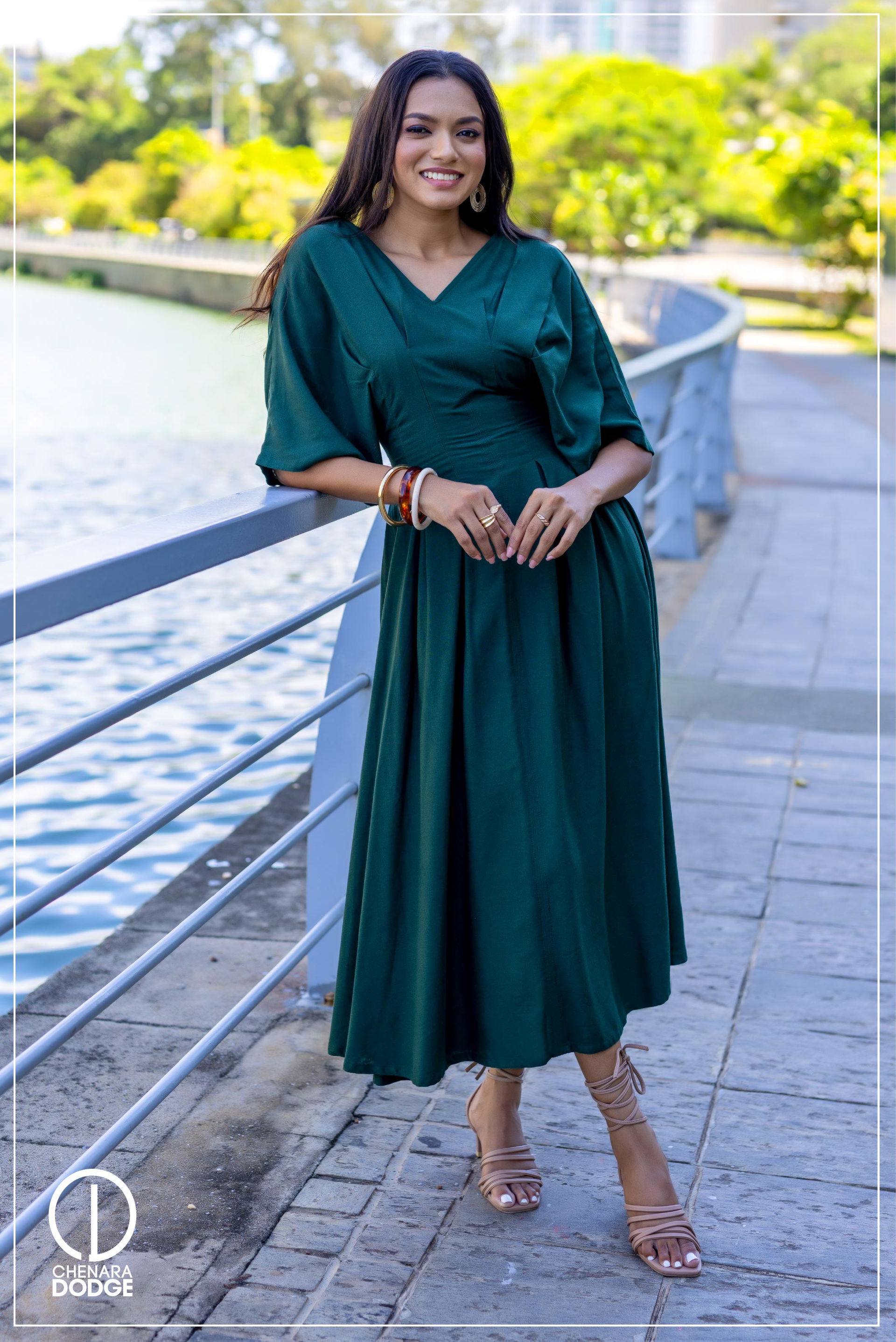 BIANCA PLEATED MIDI DRESS 