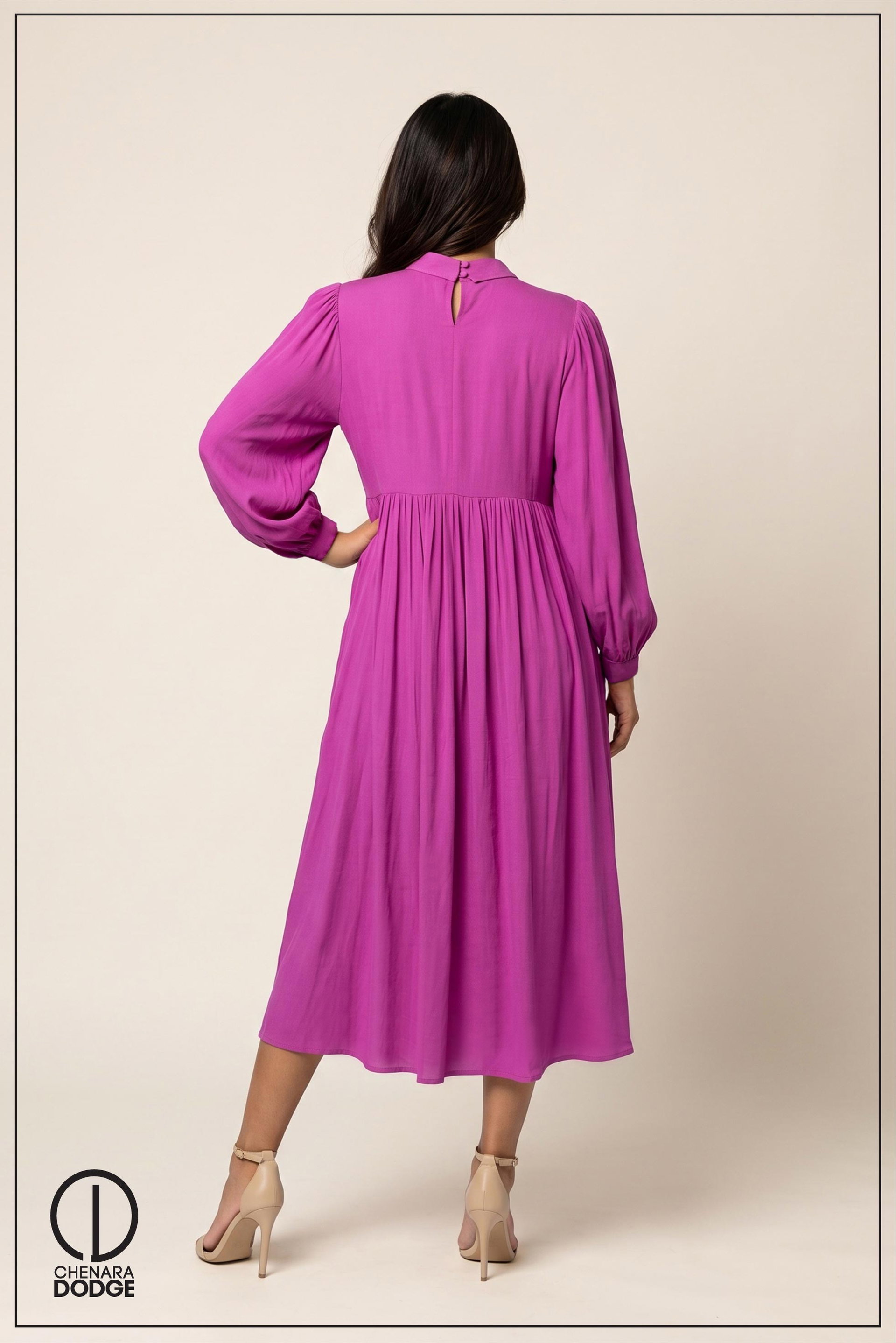  BOHO FRONT TIE-UP MIDI DRESS
