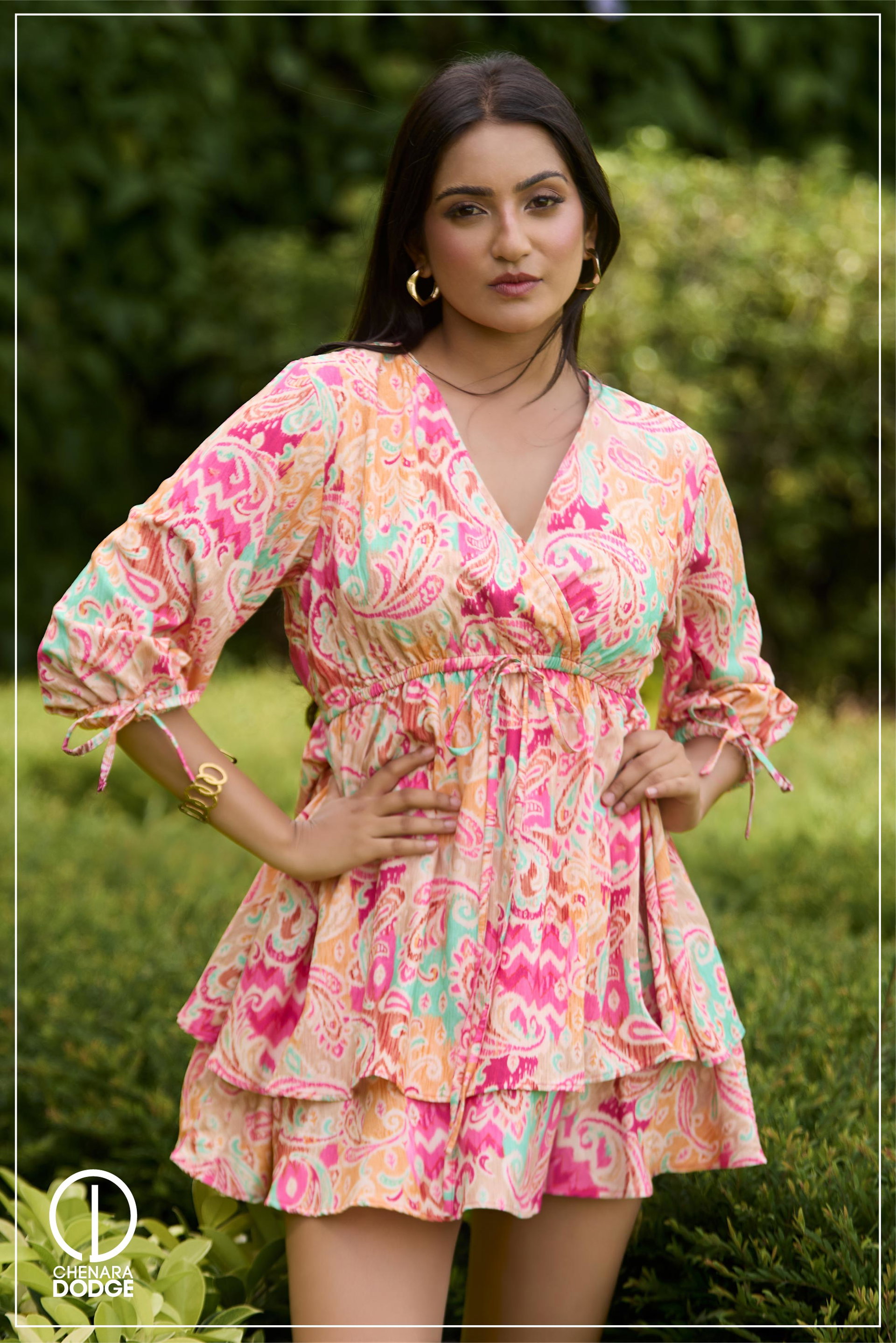 BONNIE V NECK MINI DRESS