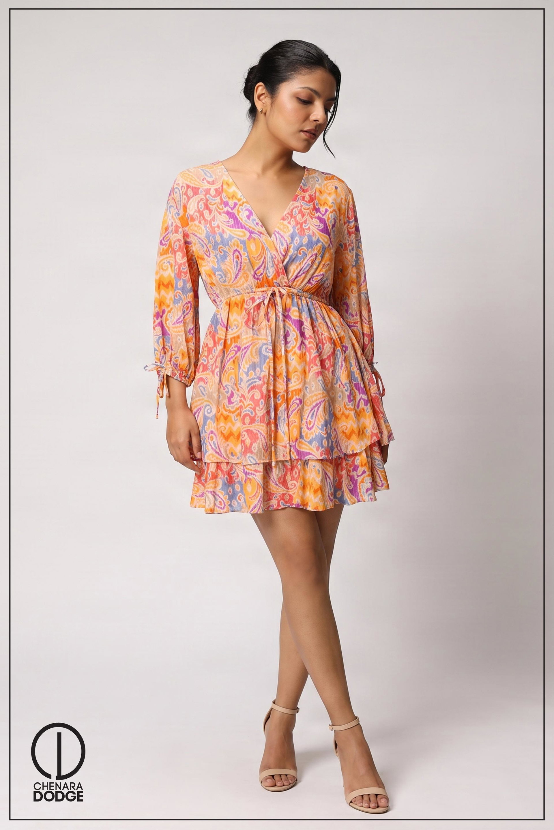 BONNIE V NECK MINI DRESS