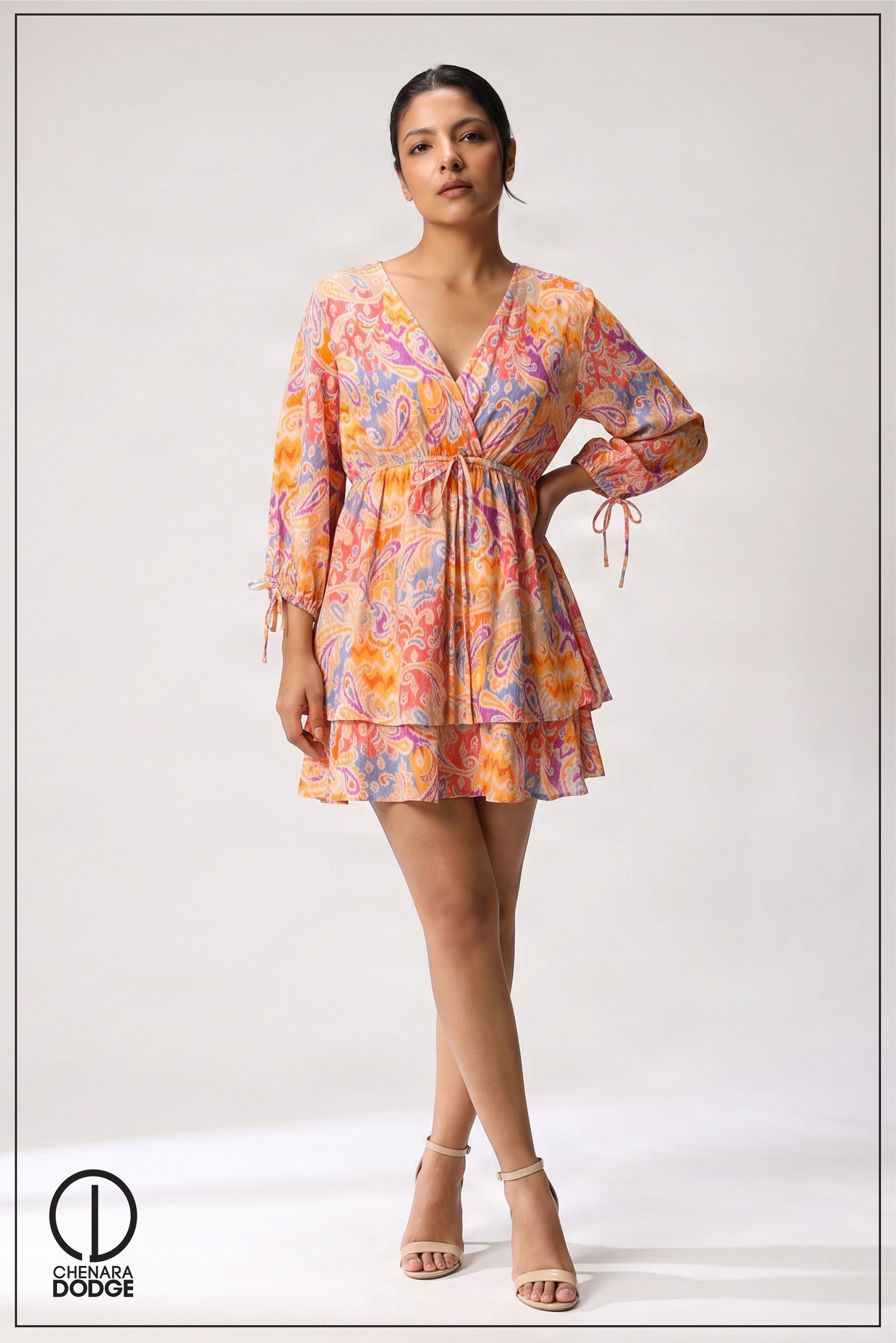 BONNIE V NECK MINI DRESS