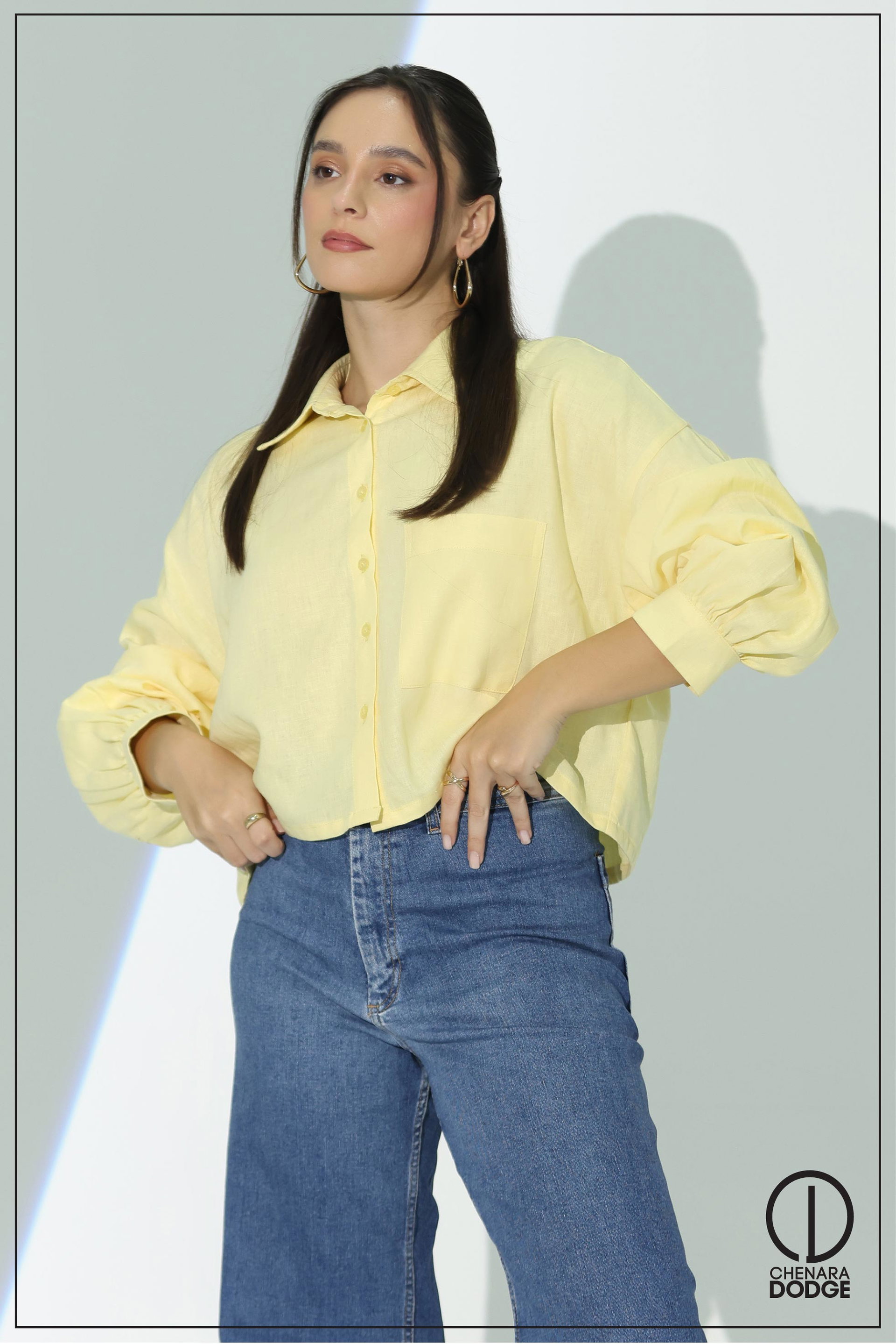 CAMILA LONG SLEEVE CROP SHIRT