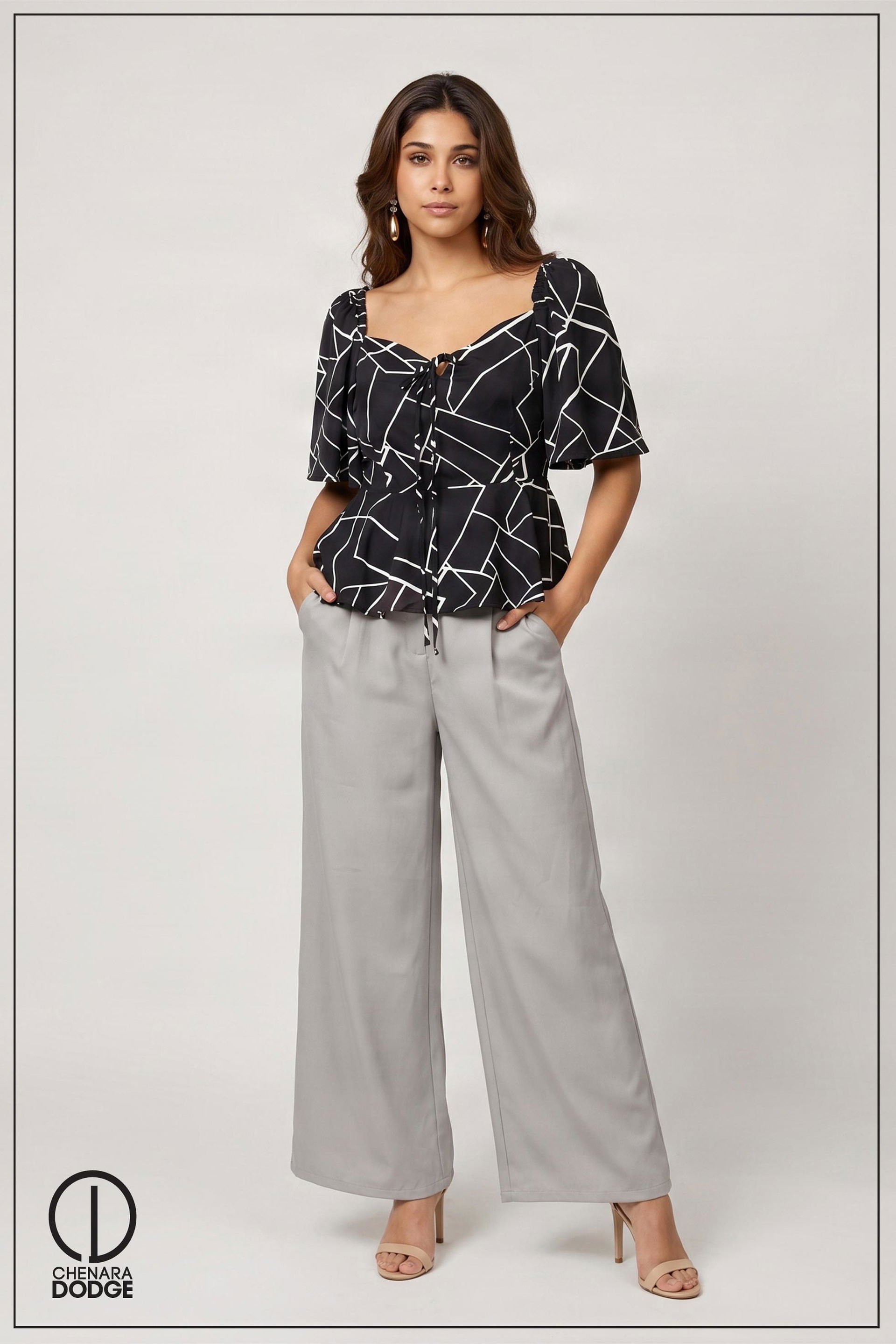 CAROLINE  PEPLUM TOP