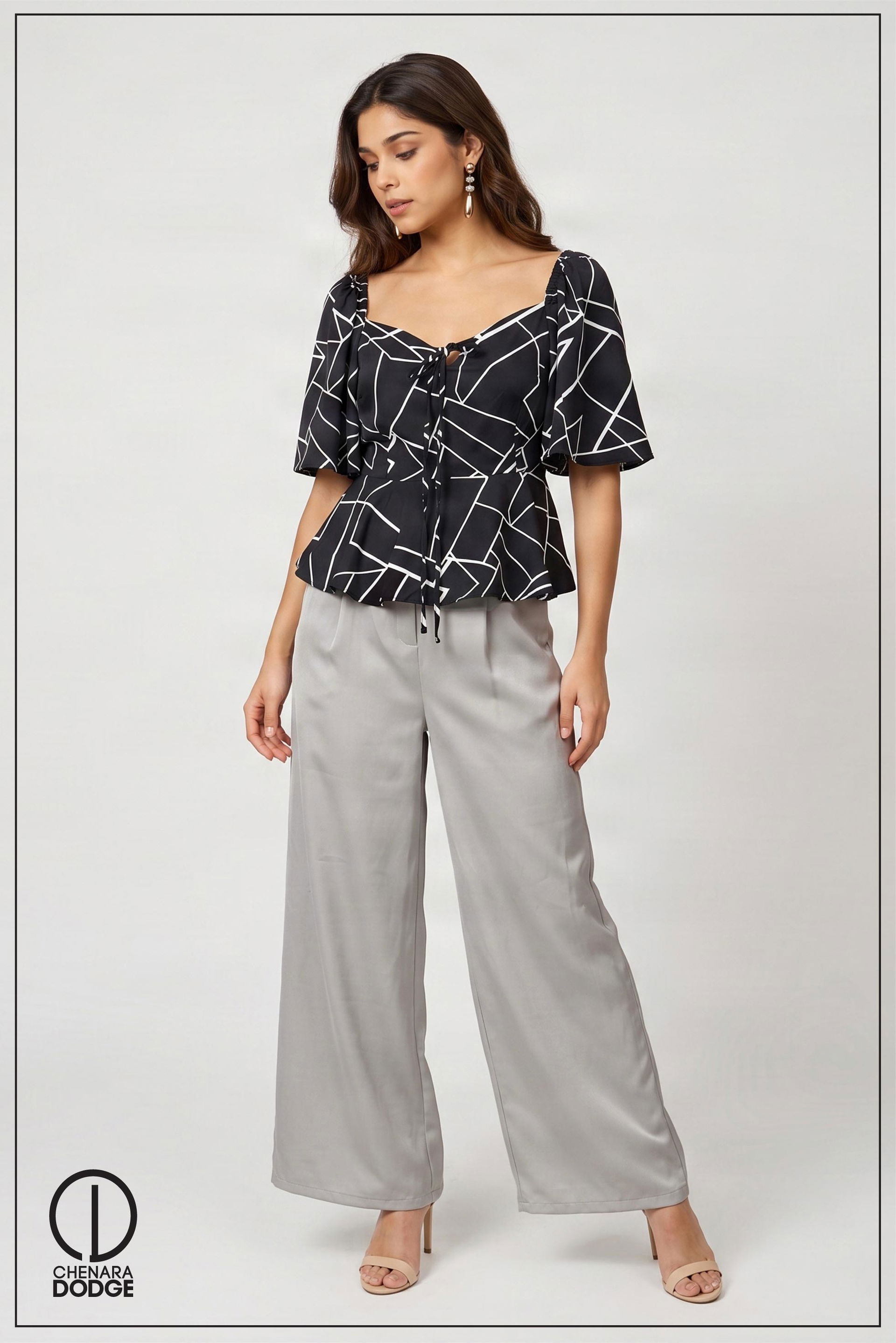 CAROLINE  PEPLUM TOP