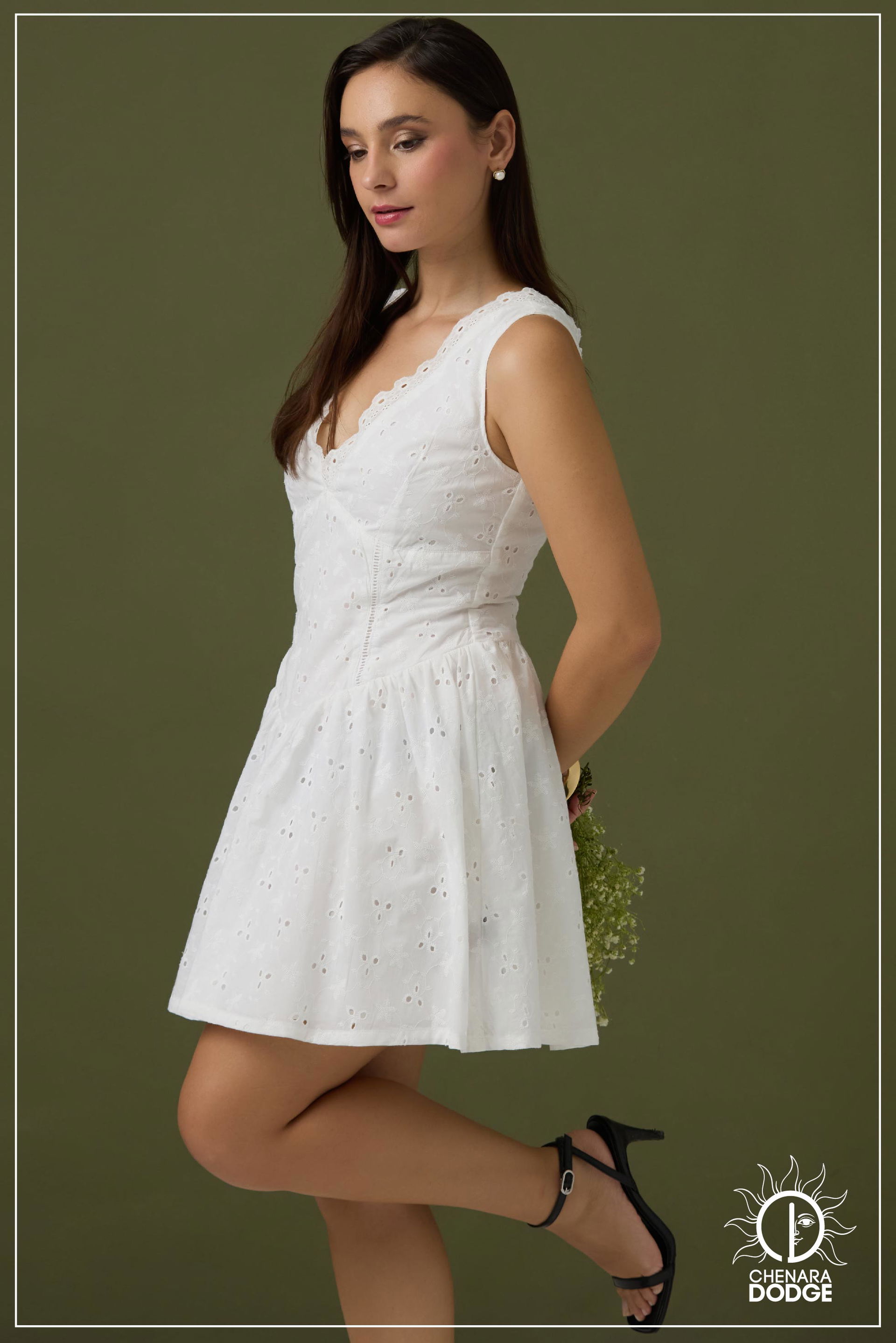 CHARLETTE V NECK MINI DRESS