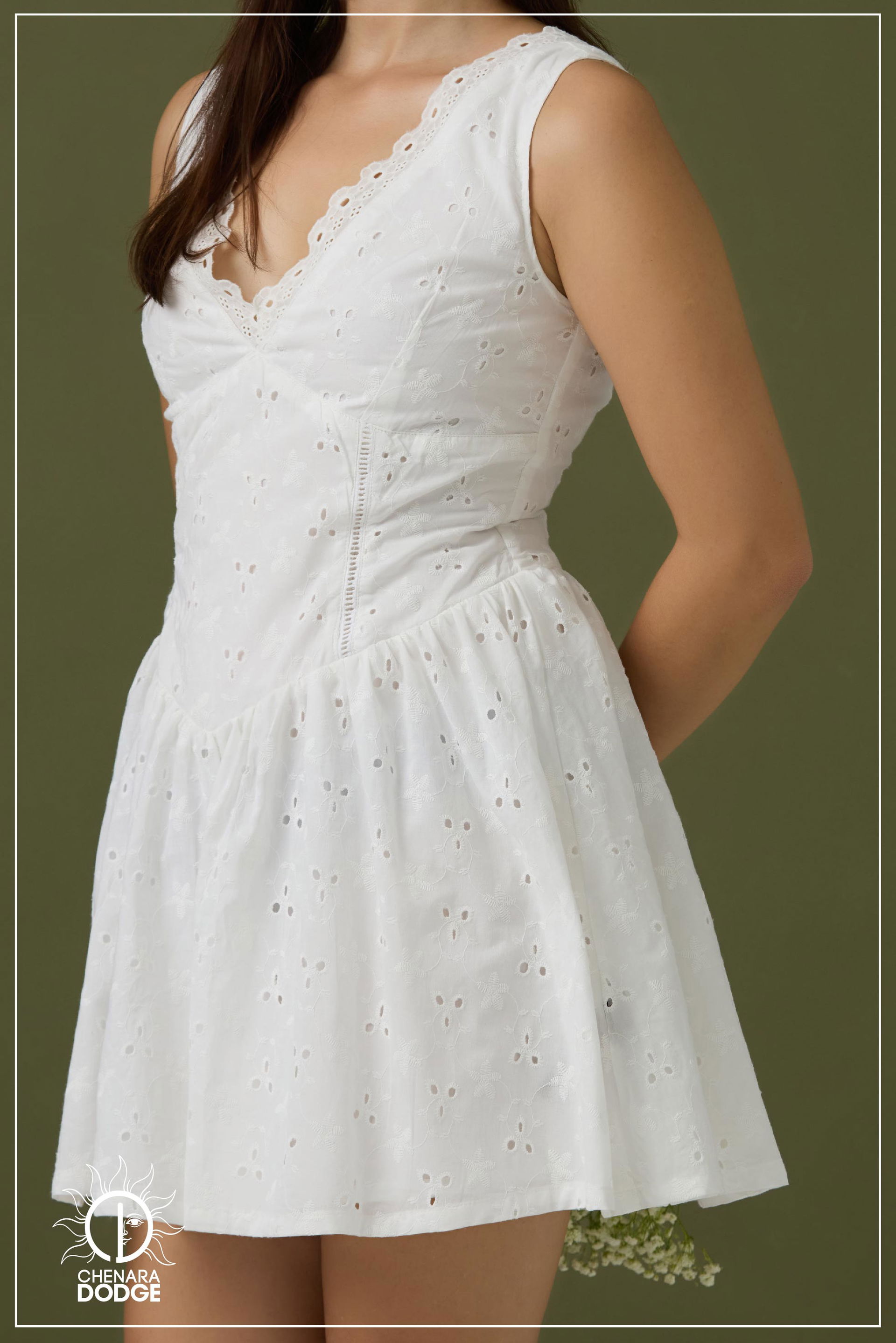 CHARLETTE V NECK MINI DRESS