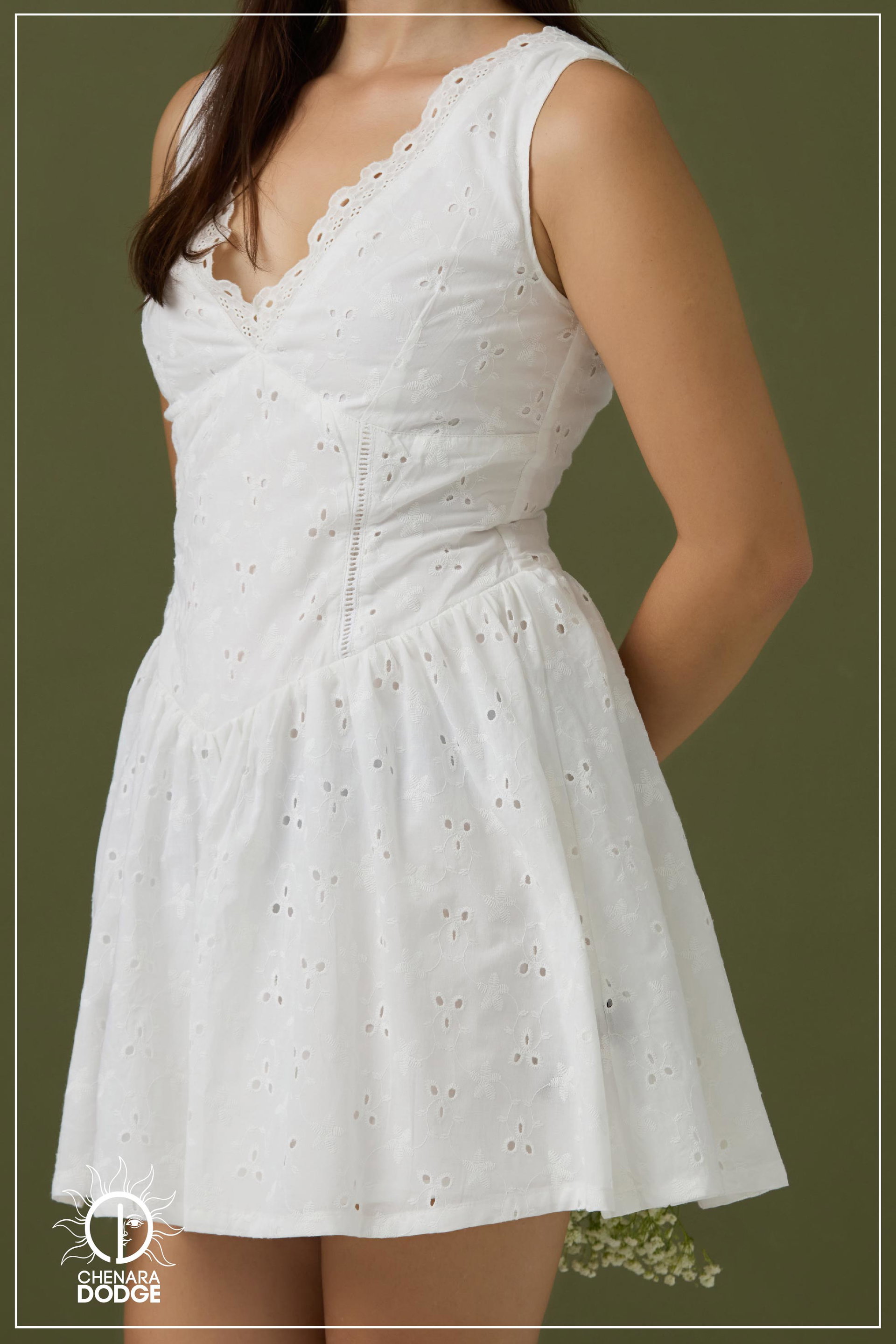 CHARLETTE V NECK MINI DRESS