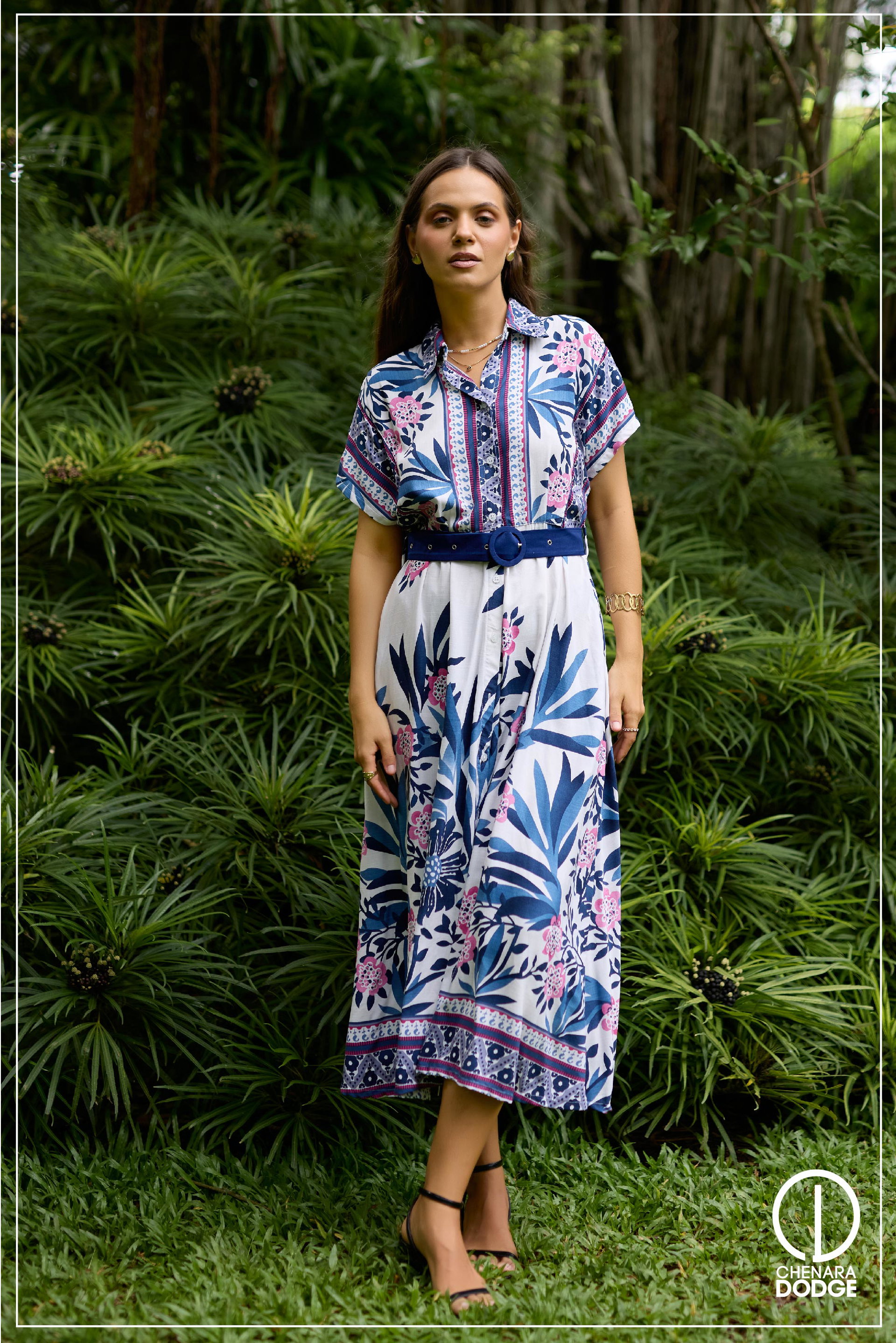 CHARLOTTE BUTTON DOWN MIDI DRESS