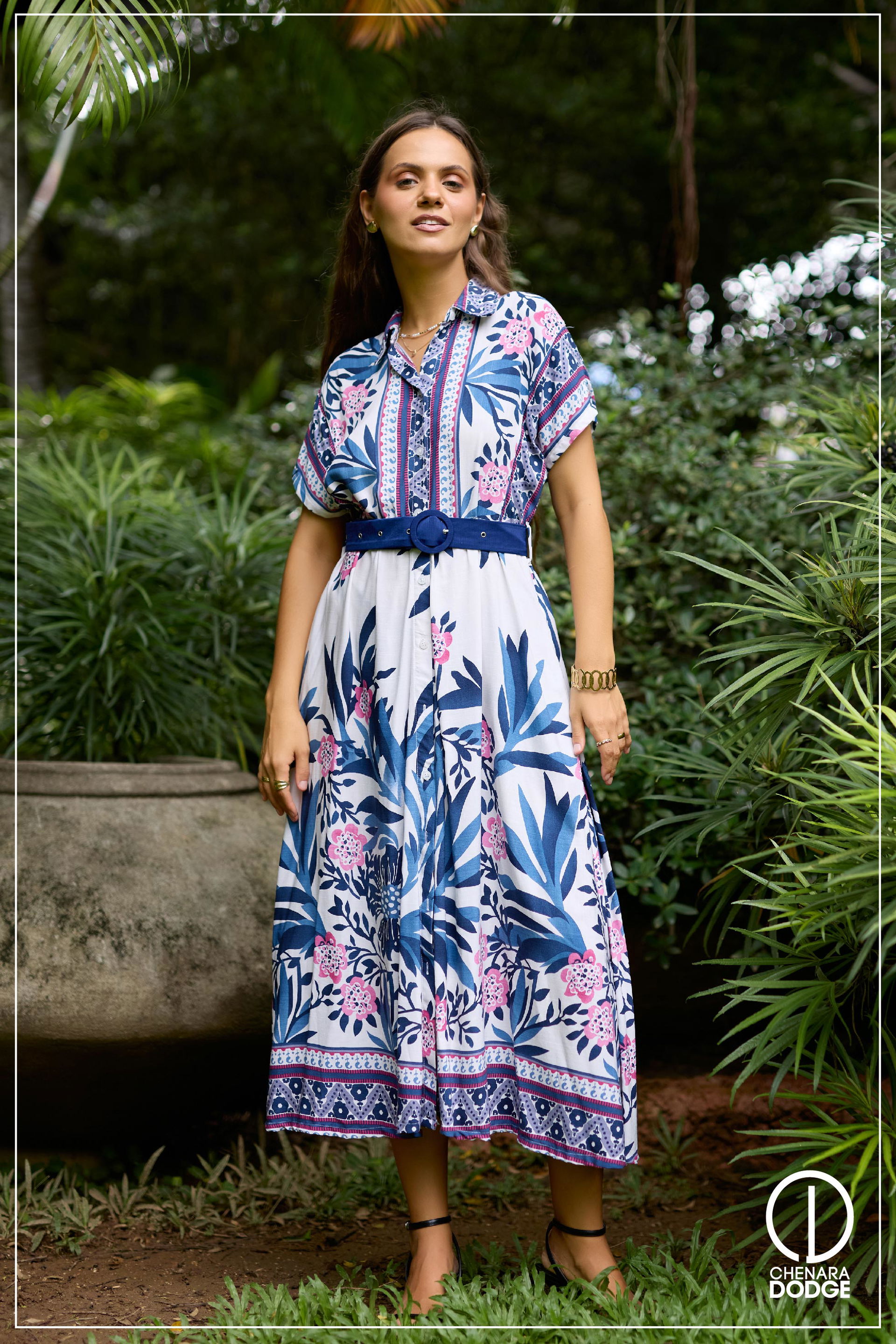 Blue & White Printed