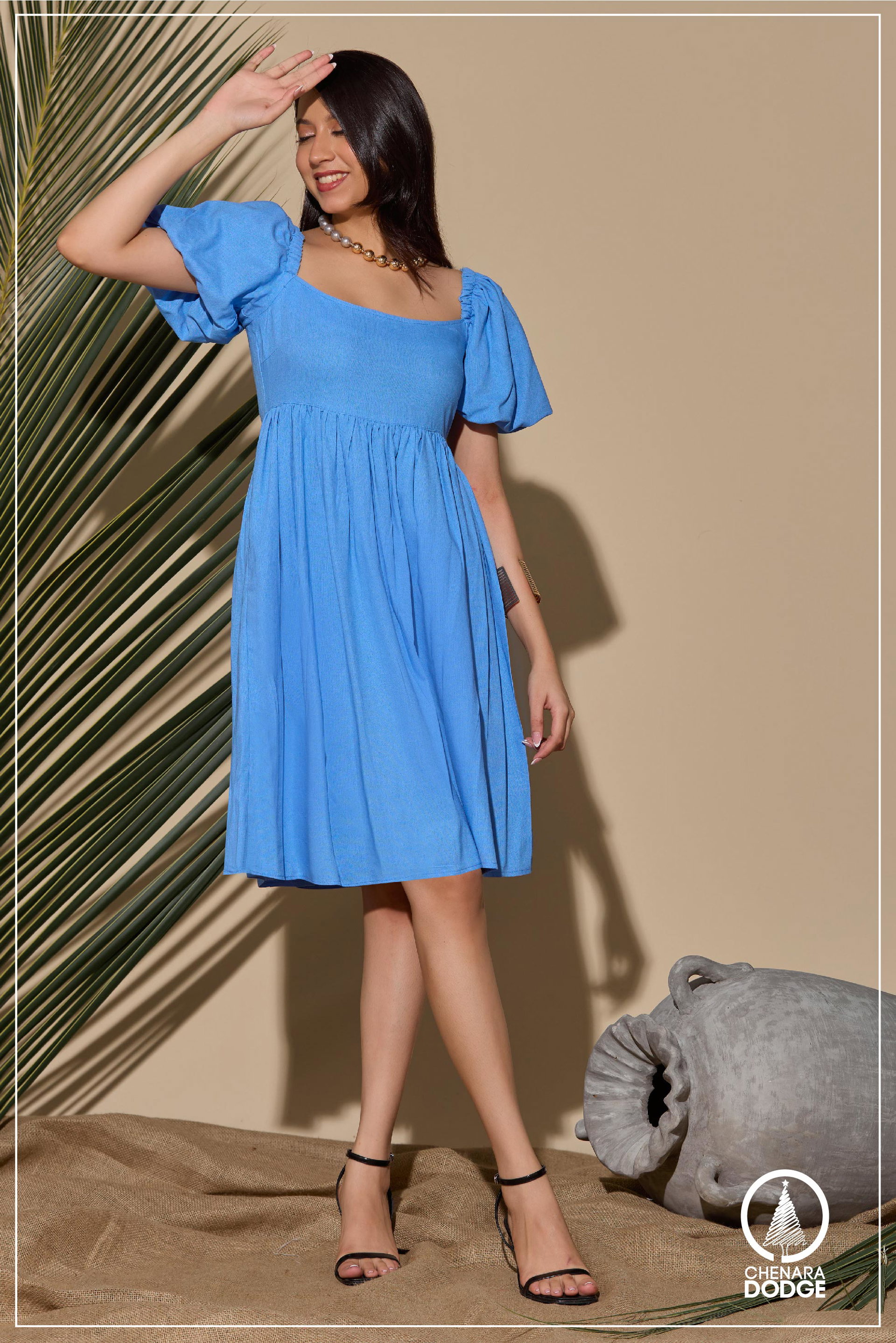 CHLOE PUFF SLEEVE MINI DRESS