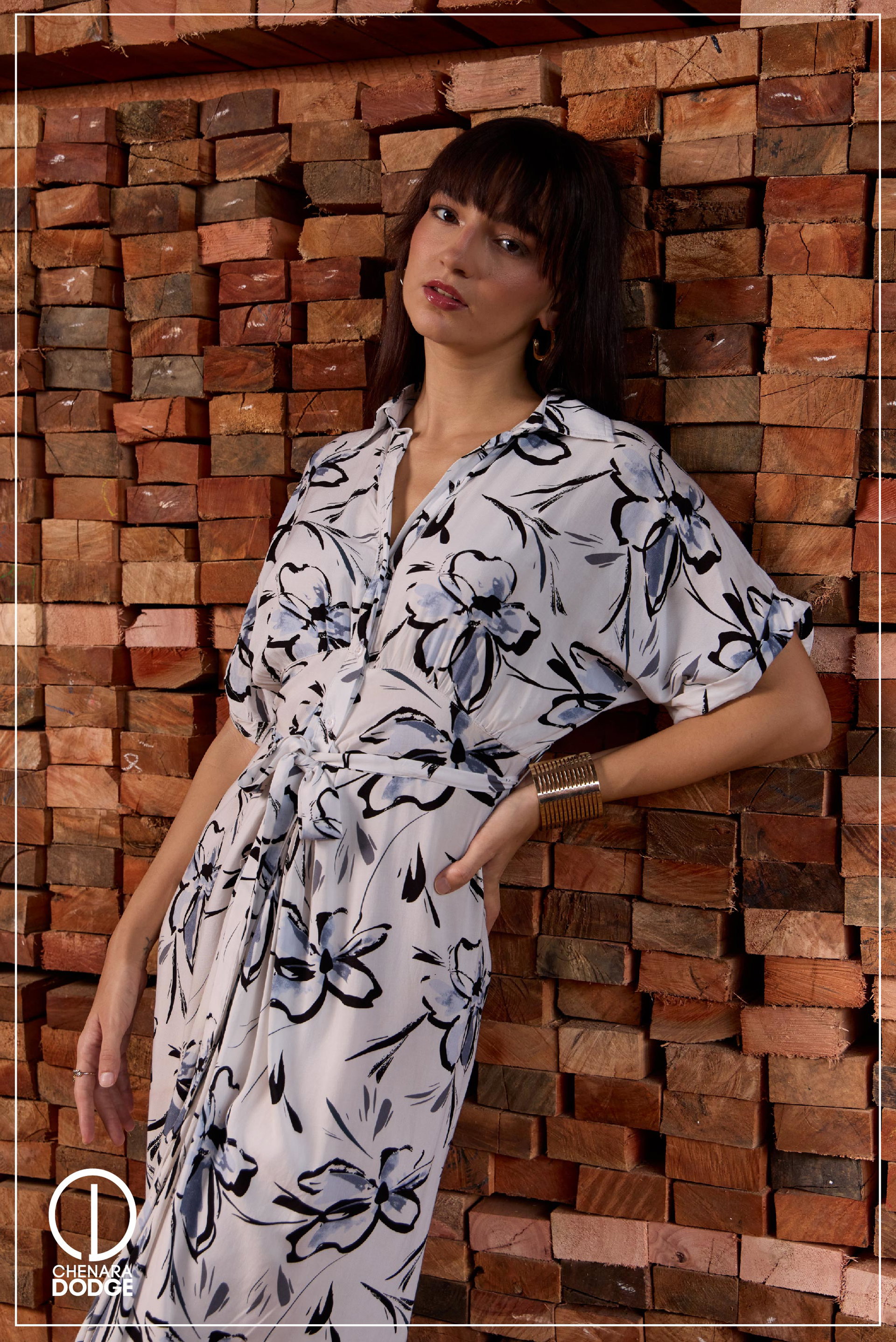 CINDY DRAPED MIDI DRESS