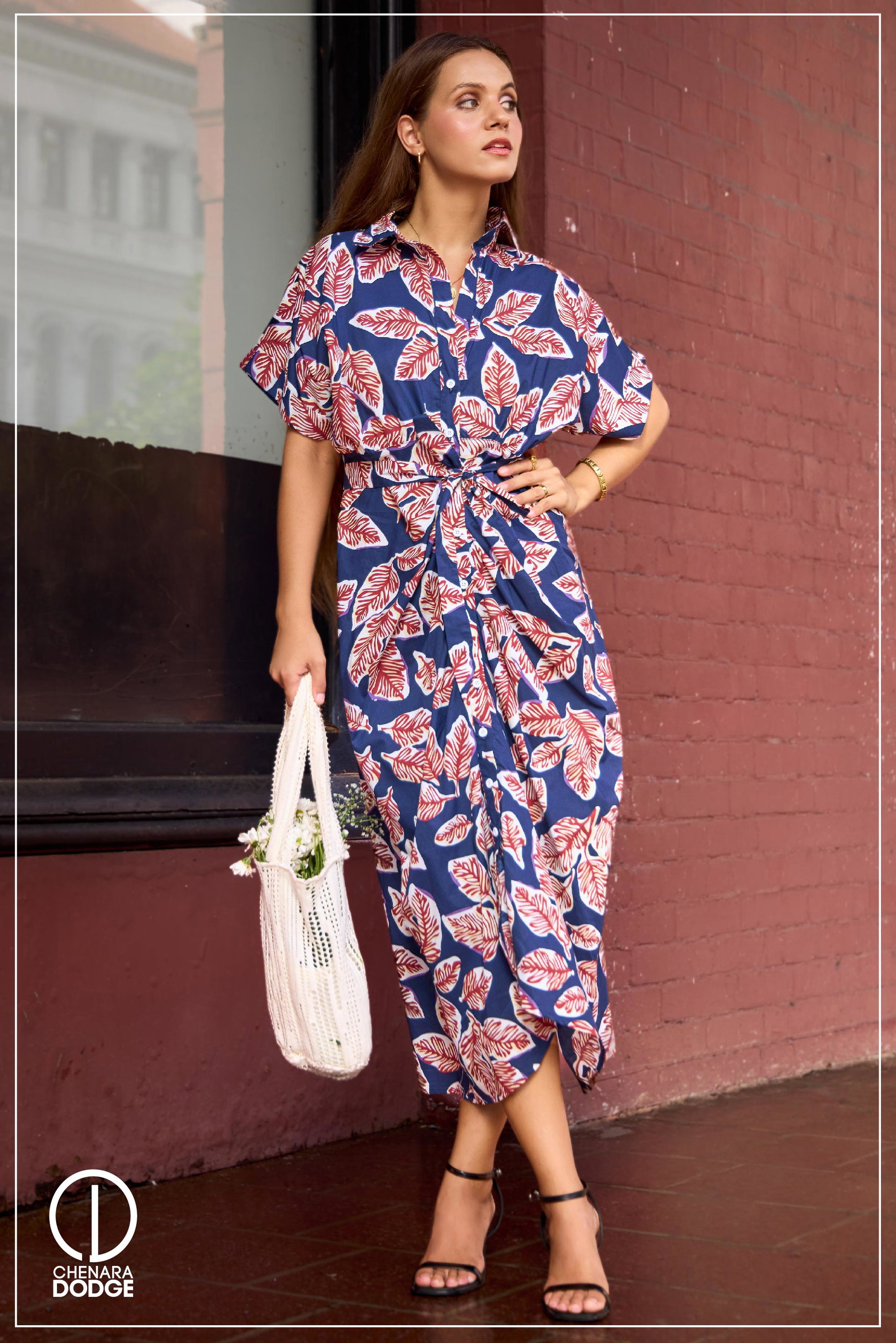 CINDY DRAPED MIDI DRESS
