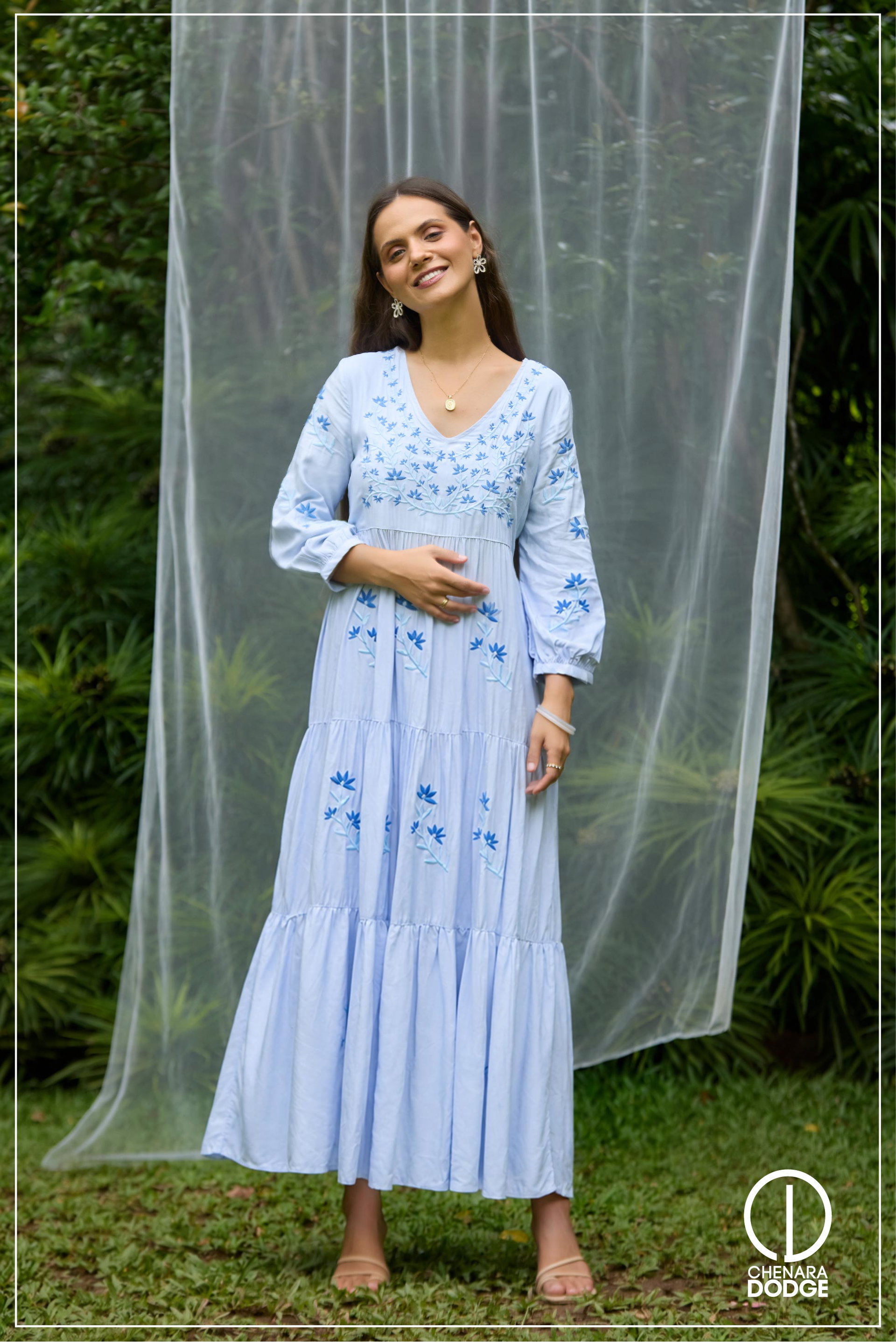 CLARA EMBROIDERED MAXI DRESS