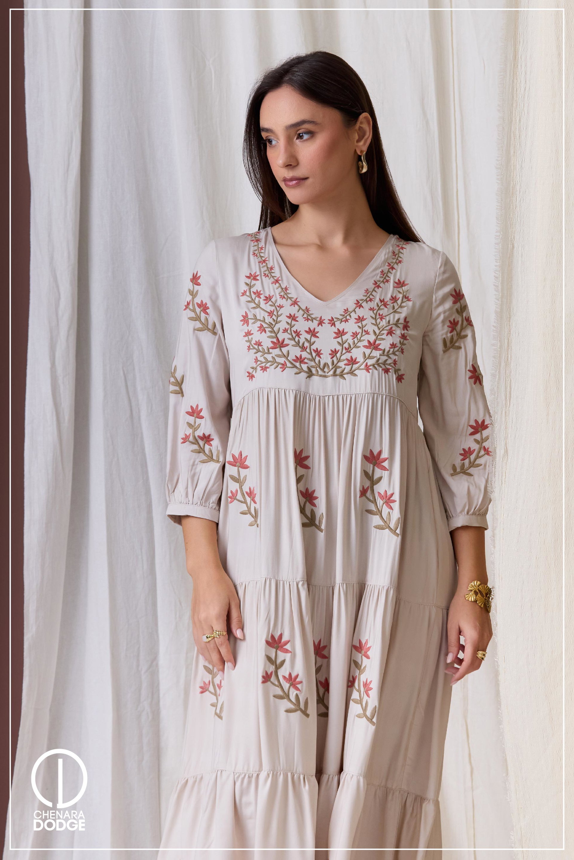 CLARA EMBROIDERED MAXI DRESS