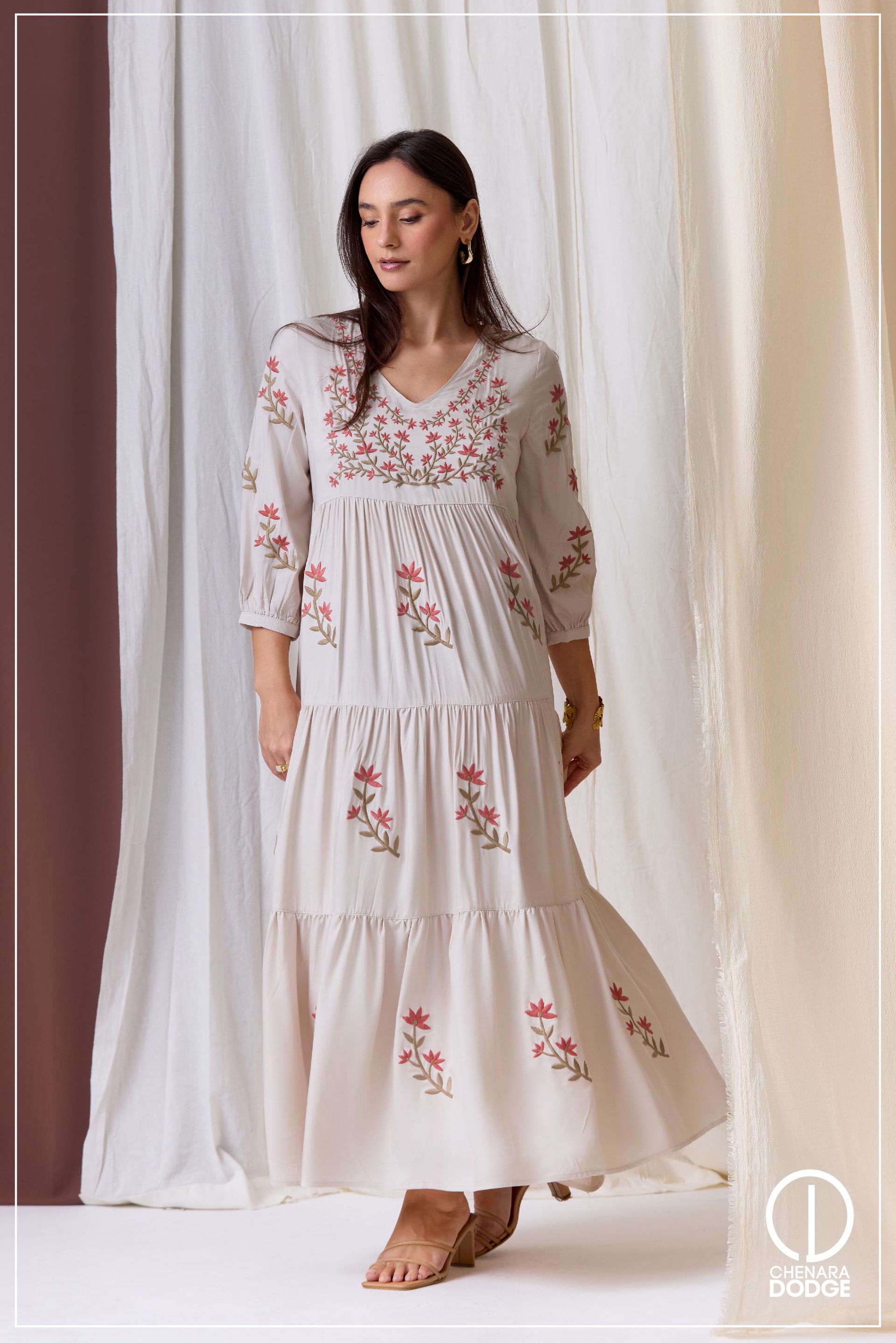 CLARA EMBROIDERED MAXI DRESS