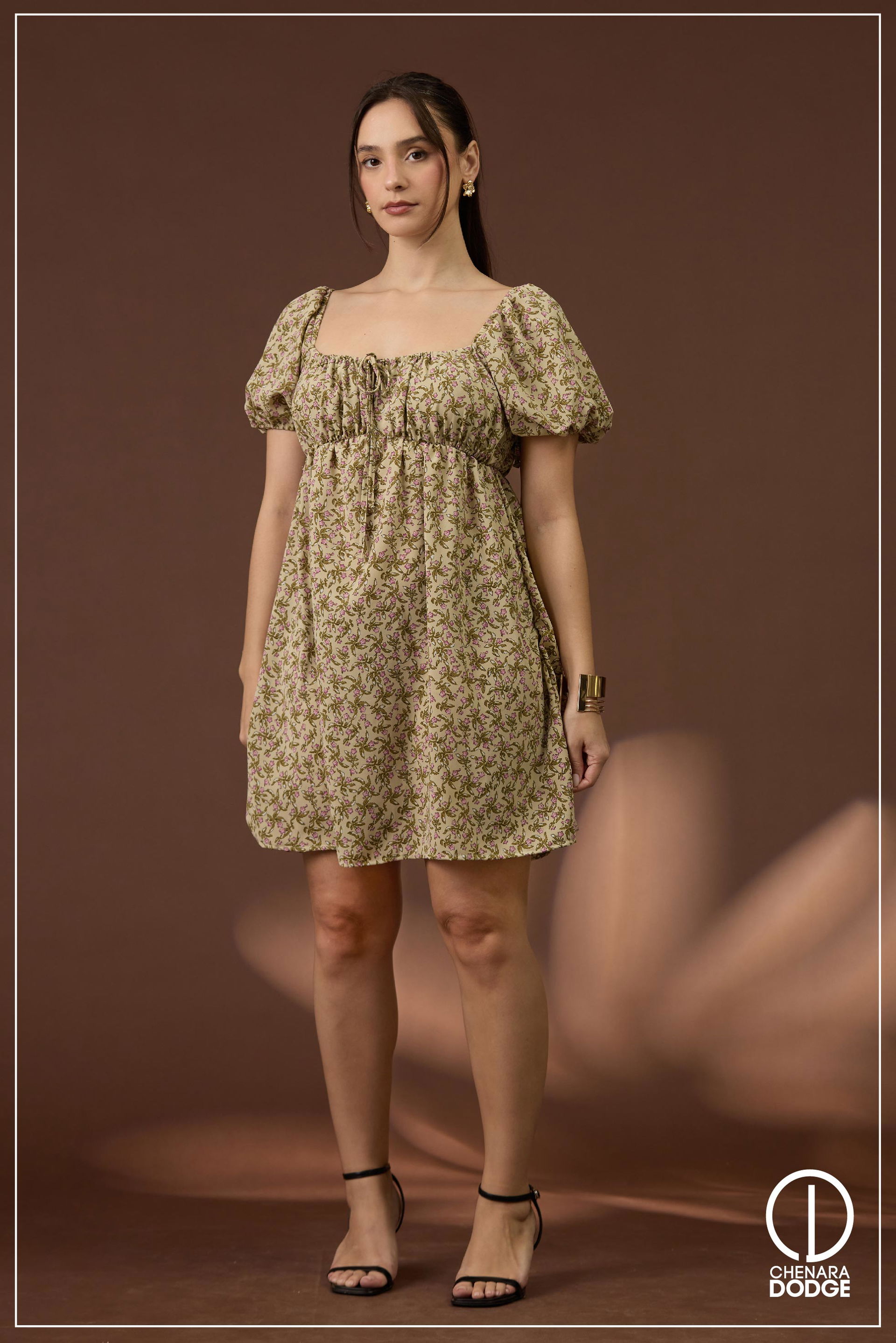 CLARISSE SQUARE NECK MINI DRESS