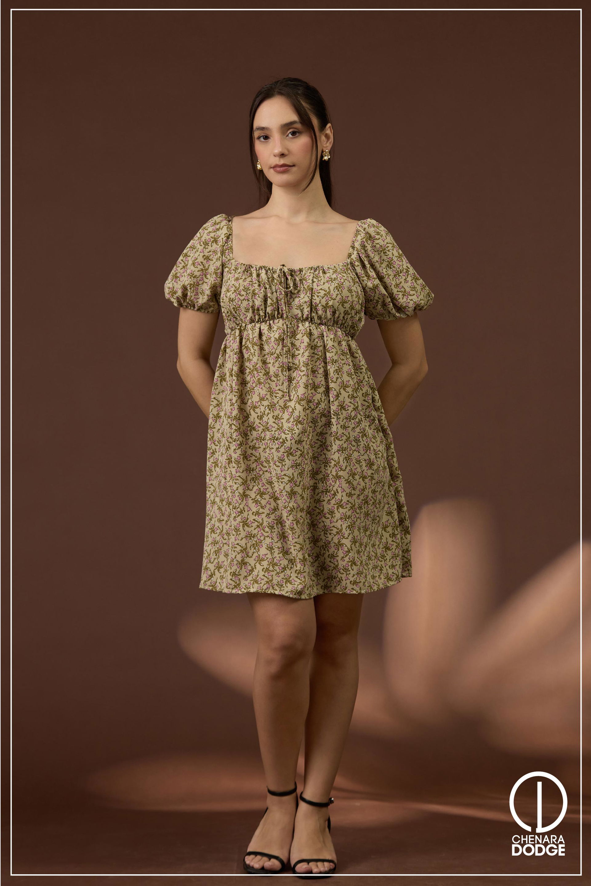 CLARISSE SQUARE NECK MINI DRESS