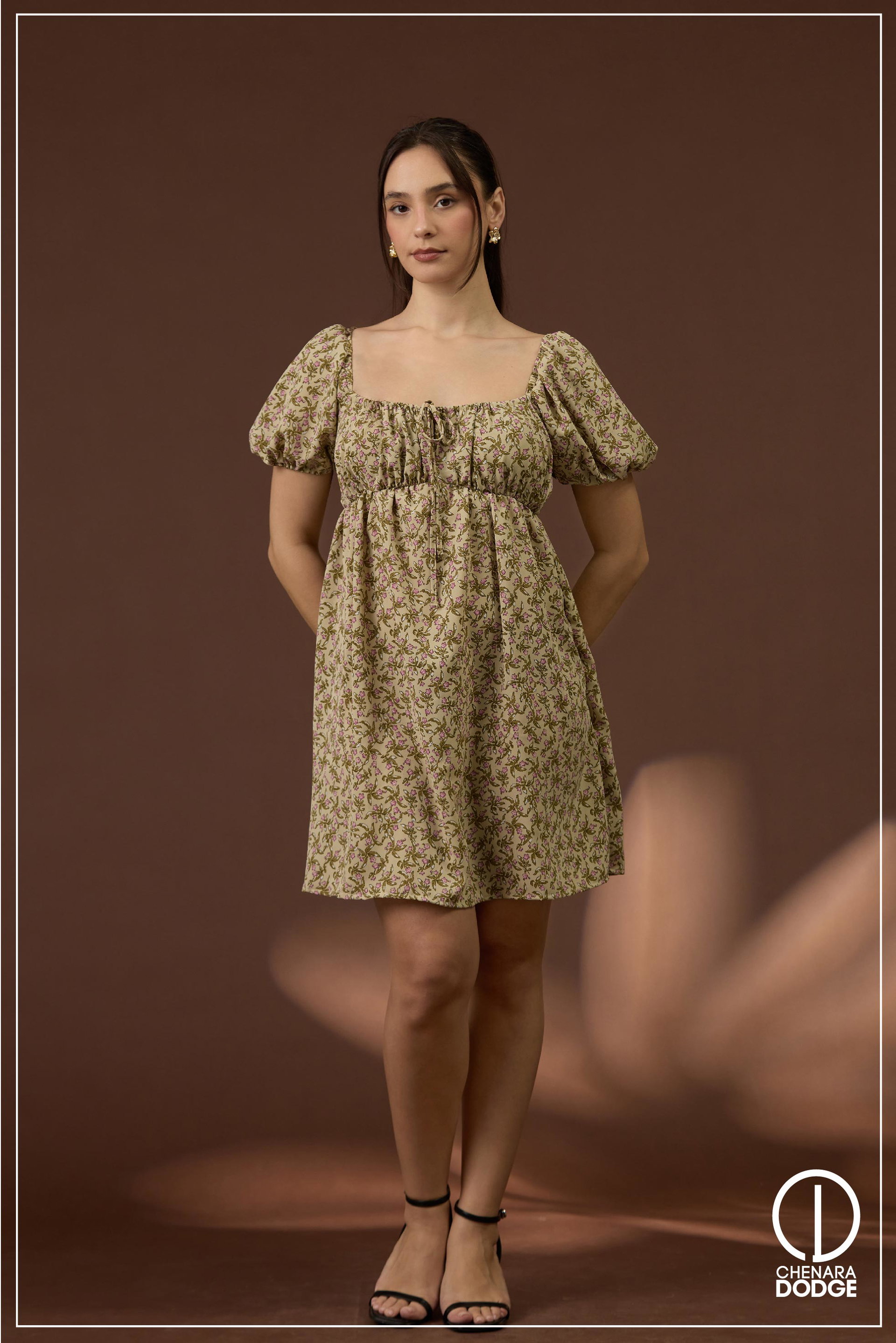 CLARISSE SQUARE NECK MINI DRESS